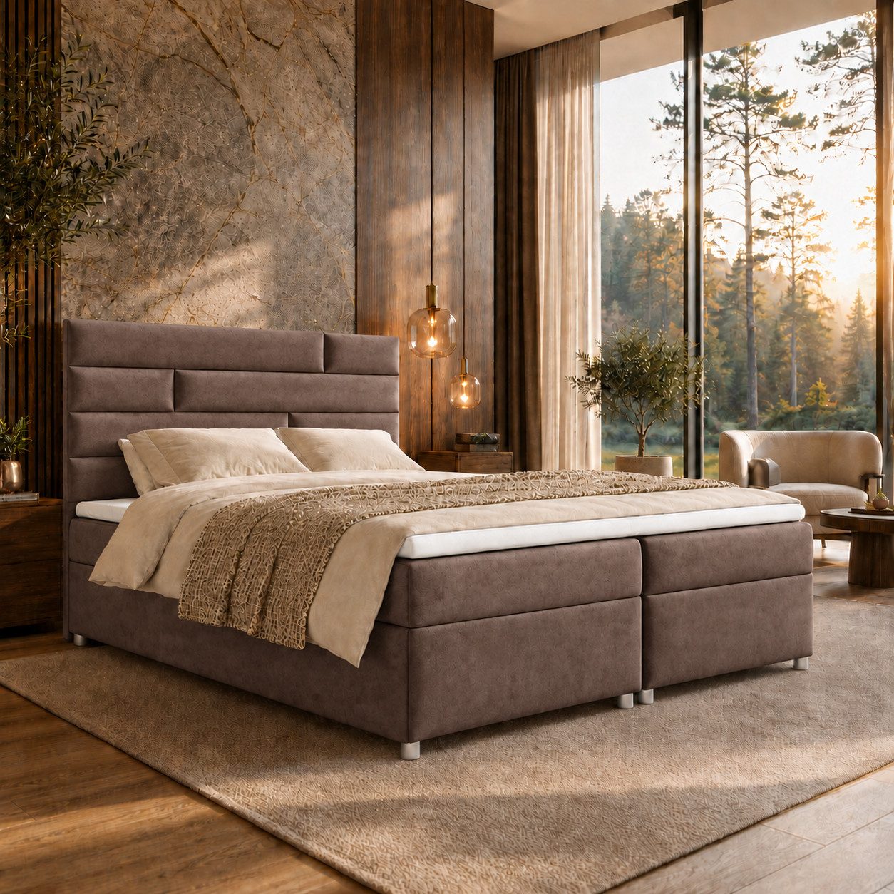 Best for Home Boxspringbett mit Stauraum Doppelbett Trinity K-5 Topper 7-Zonen Komfort – modern (Komplett-Set, 1-St., 140x200 160x200 180x200 200x200 cm), Handwerksqualität, TOP Preis-Leistungs-Verhältnis