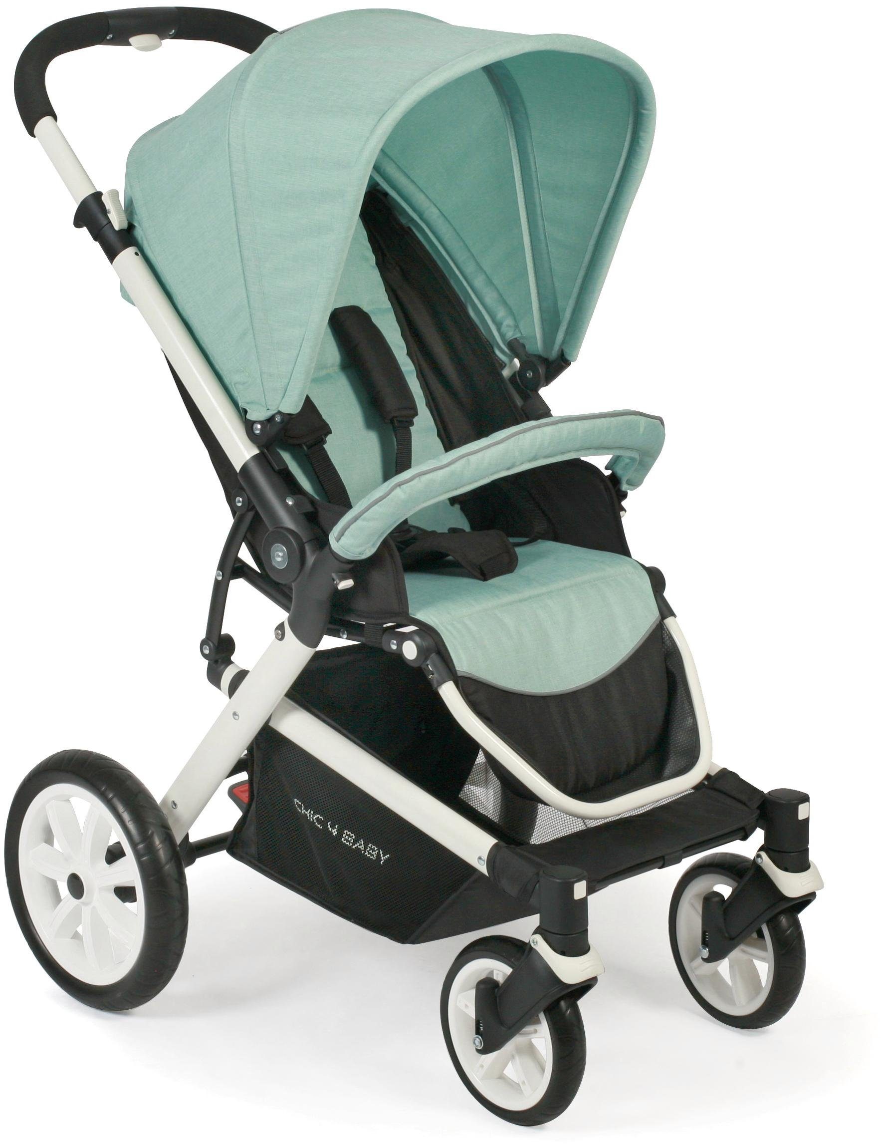 CHIC4BABY Sport-Kinderwagen Boomer, mint, mit schwenk- und feststellbaren Vorderrädern