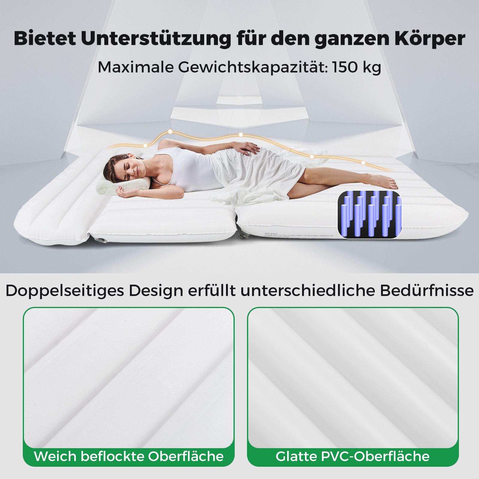 COSTWAY Luftmatratze, Auto Matratze mit pumpe, 190 x 130