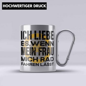 Trendation Thermotasse Fahrradfahrer Geschenk Edelstahl Tasse mit Spruch Rennrad Mountainbike