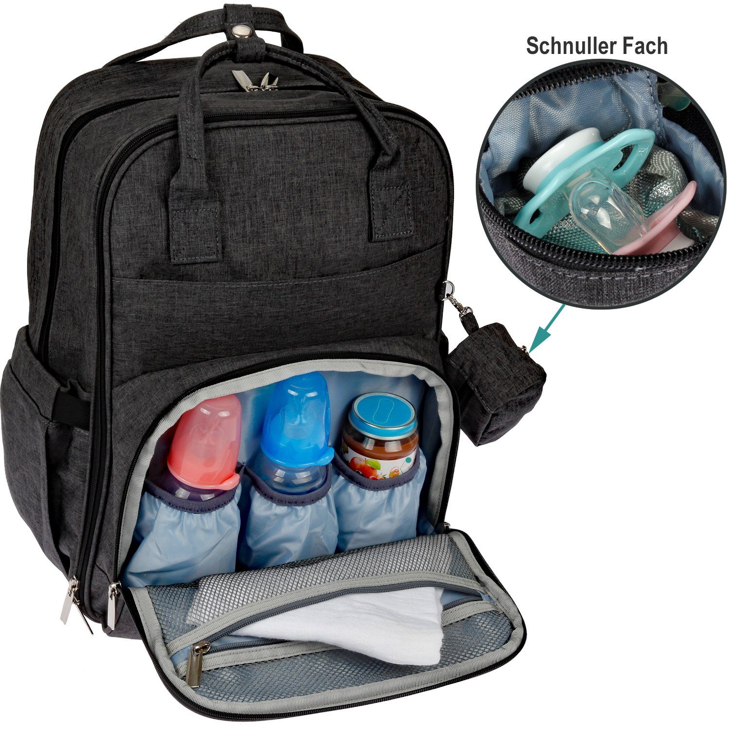 Mach1 Wickelrucksack Wickelrucksack Baby Wickeltasche, gepolstert, Windelbeutel, Rucksack – Bild 4 von 5