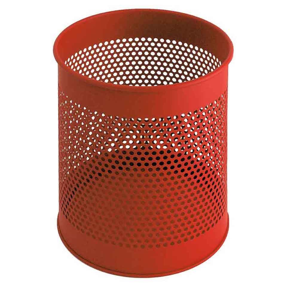 PROREGAL® Papierkorb Runder perforierter Papierkorb aus Metall, 15L, HxØ 32x26cm, Weiß