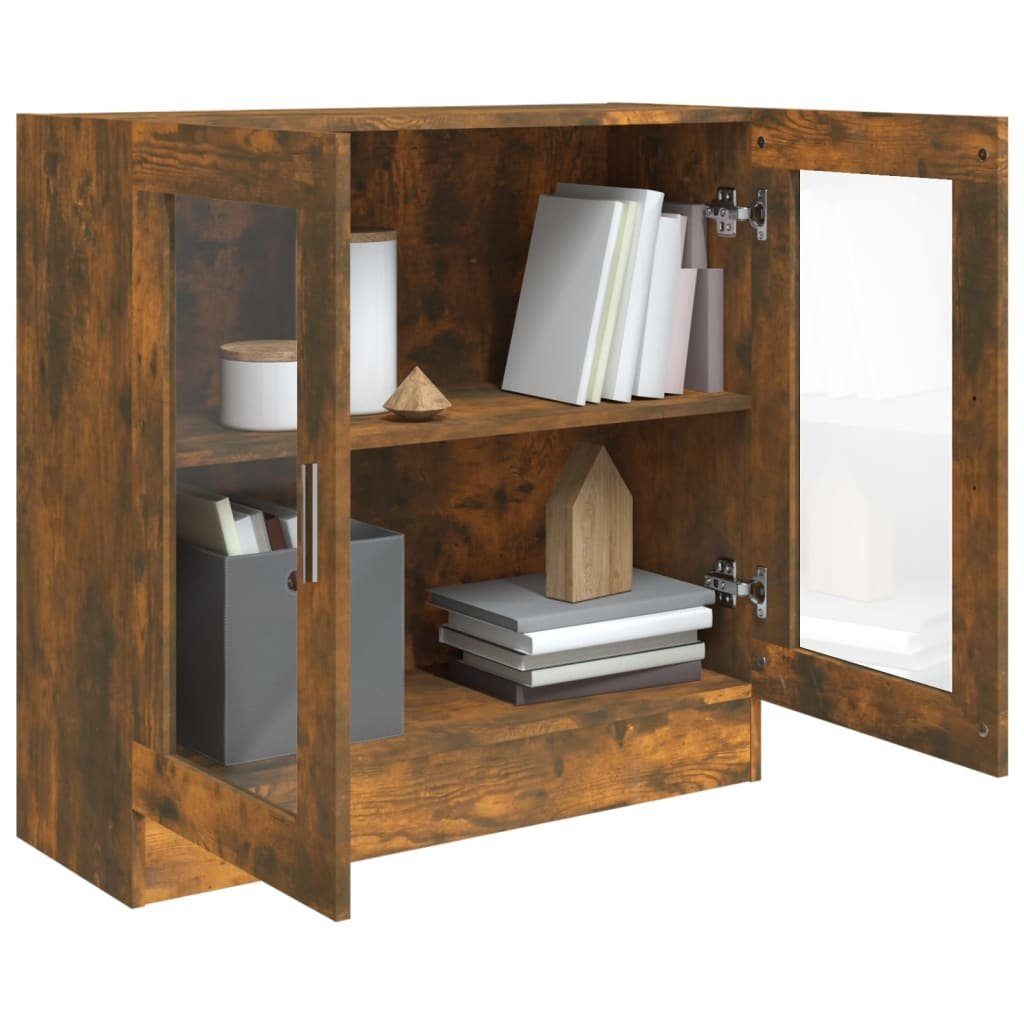 vidaXL Bücherregal Vitrinenschrank cm 82,5x30,5x80 Holzwerkstoff, 1-tlg. Räuchereiche