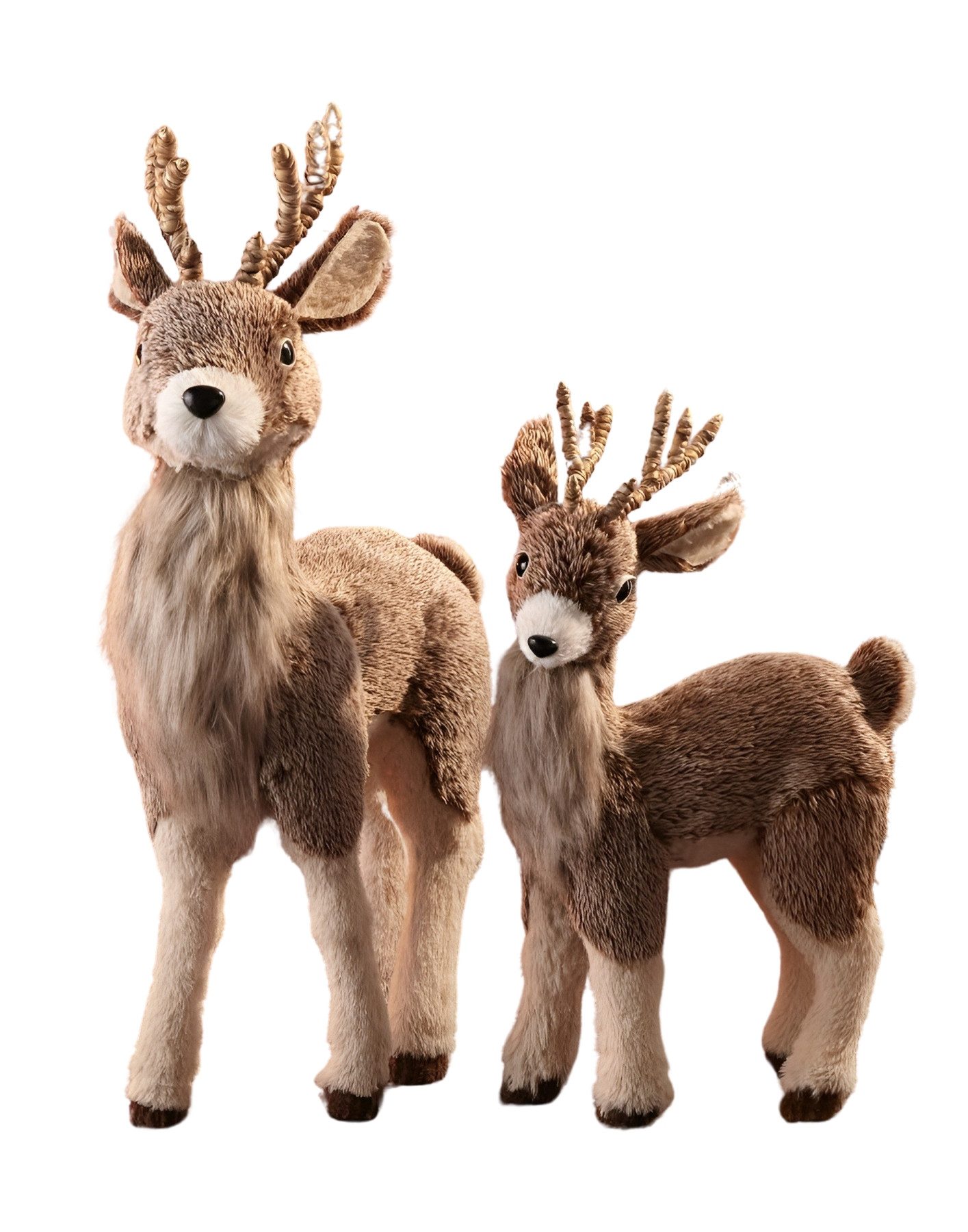 Dekoleidenschaft Dekofigur "Rentier" mit Fell in 2 Größen, 49 / 69 cm hoch, günstig online kaufen