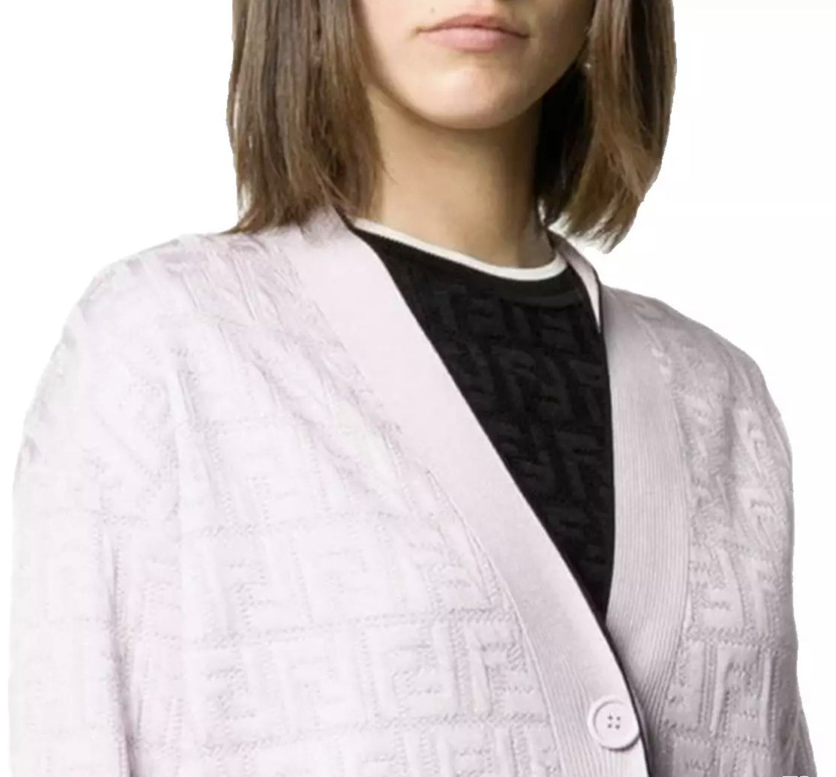 FENDI Strickjacke FF Stickerei Cardigan FF-Monogramm ist als Allover-Motiv