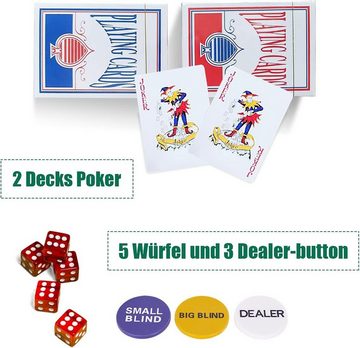 KOMFOTTEU Spiel, 500 Laserchips Pokerset, Pokerkoffer