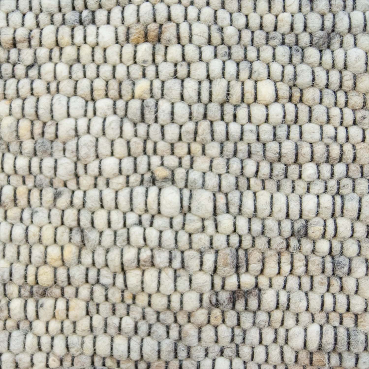 TaraCarpet Wollteppich TaraCarpet Handweb Erfenstein, rechteckig, Höhe: 13 mm, Schurwollteppich g.beige gewalkt Wohnzimmer Schlaf- Esszimmer 070x130