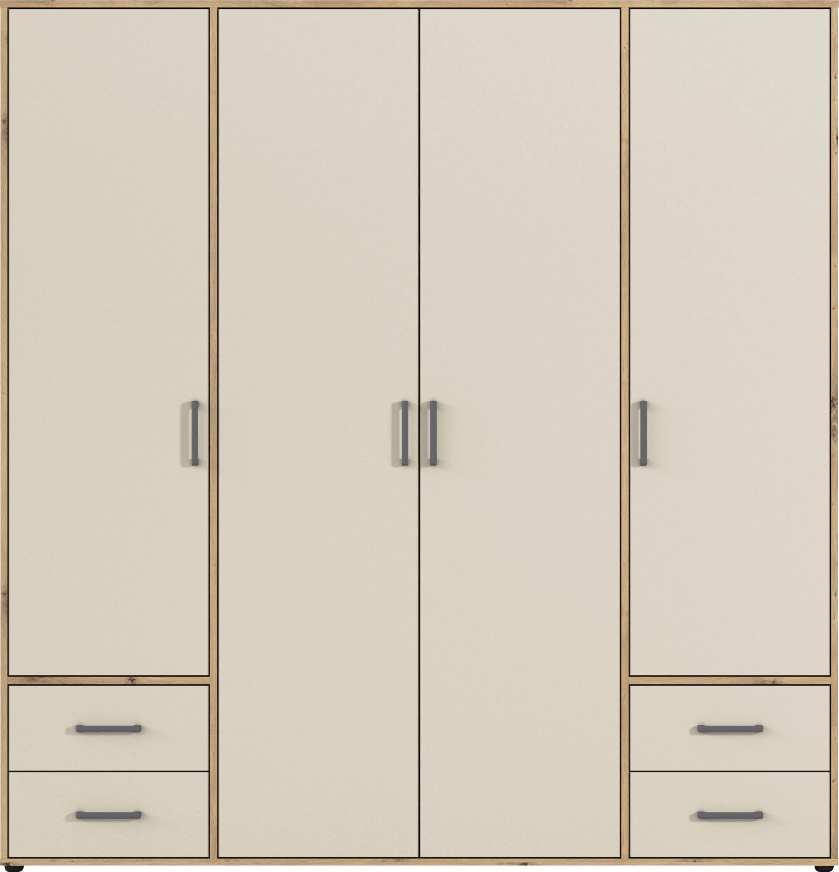 rauch Drehtürenschrank Kleiderschrank Schrank Garderobe Wäscheschrank VOYAGER (in 3 verschiedenen Ausstattungen BASIC/CLASSIC/PREMIUM) mit 2 modernen Griffvaria – Bild 3 von 5