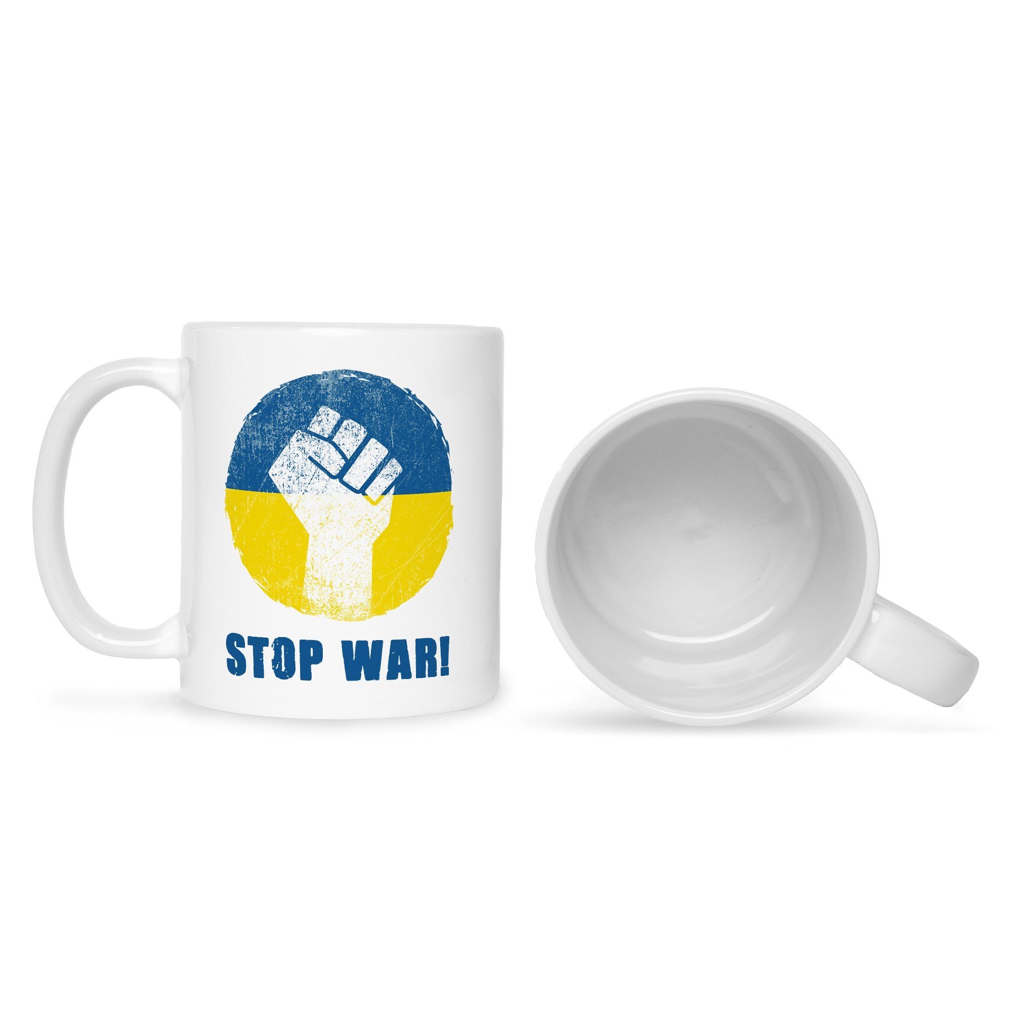 - Statement Ukraine, zum Frieden Bedruckte für Keramik, Tasse bedruckte Weiß Tasse Ukraine GRAVURZEILE Konflikt War die Stop - Tasse