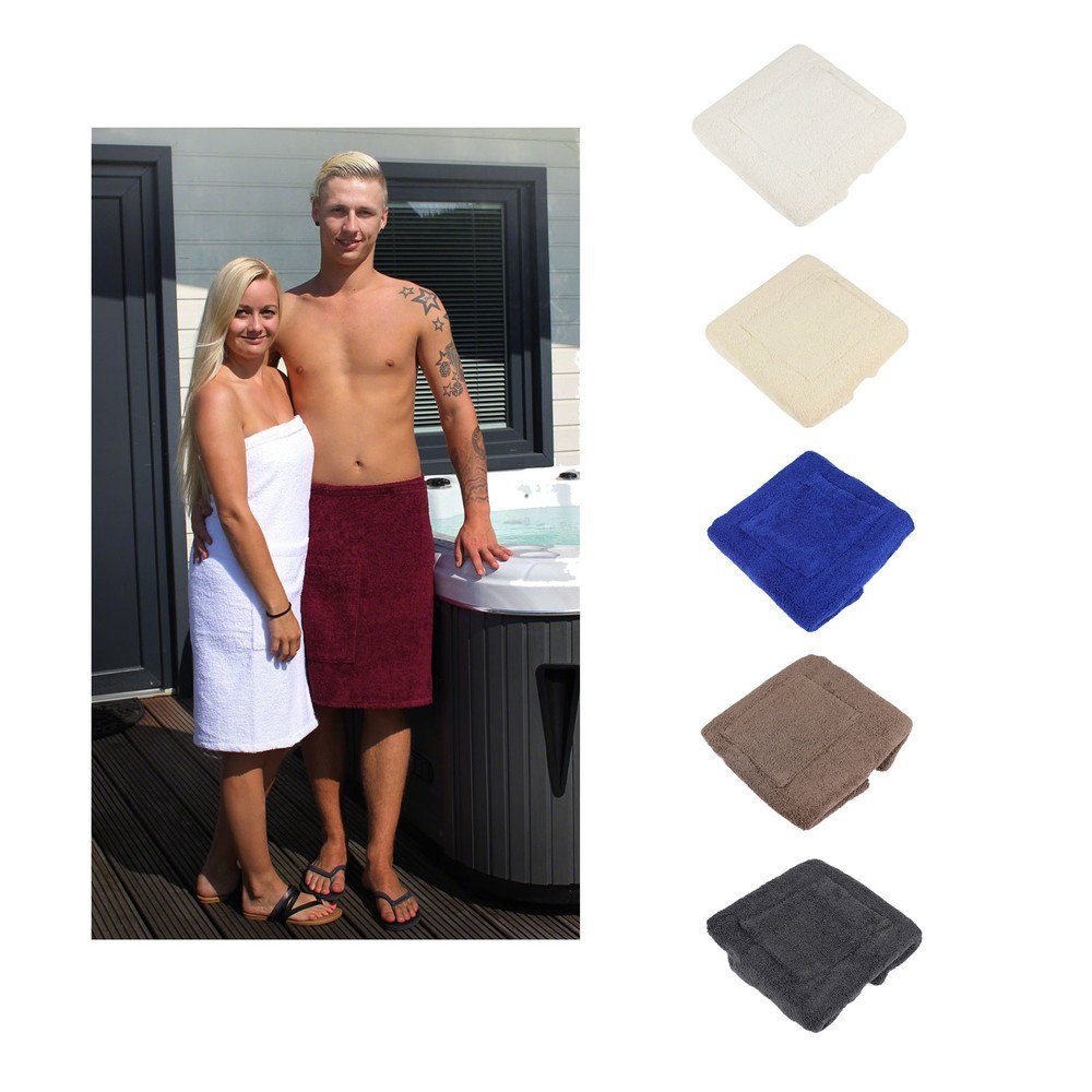 Damen in und Herren Farben Baumwolle Colori Saunatuch (1-St), 100% Saunakilt Casa 24552, verschiedenen Grau
