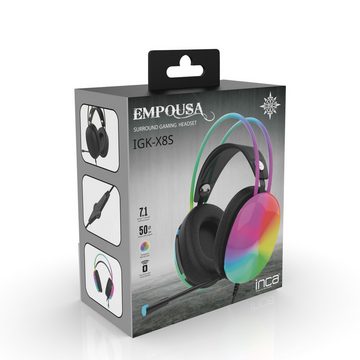 INCA Empousa Kopfhörer mit Mikrofon 7.1 Virtual Surround RGB Gaming-Headset