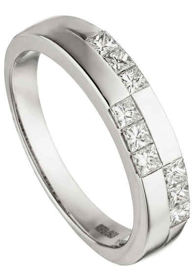 JOBO Fingerring Ring mit 9 Diamanten, 585 Weißgold