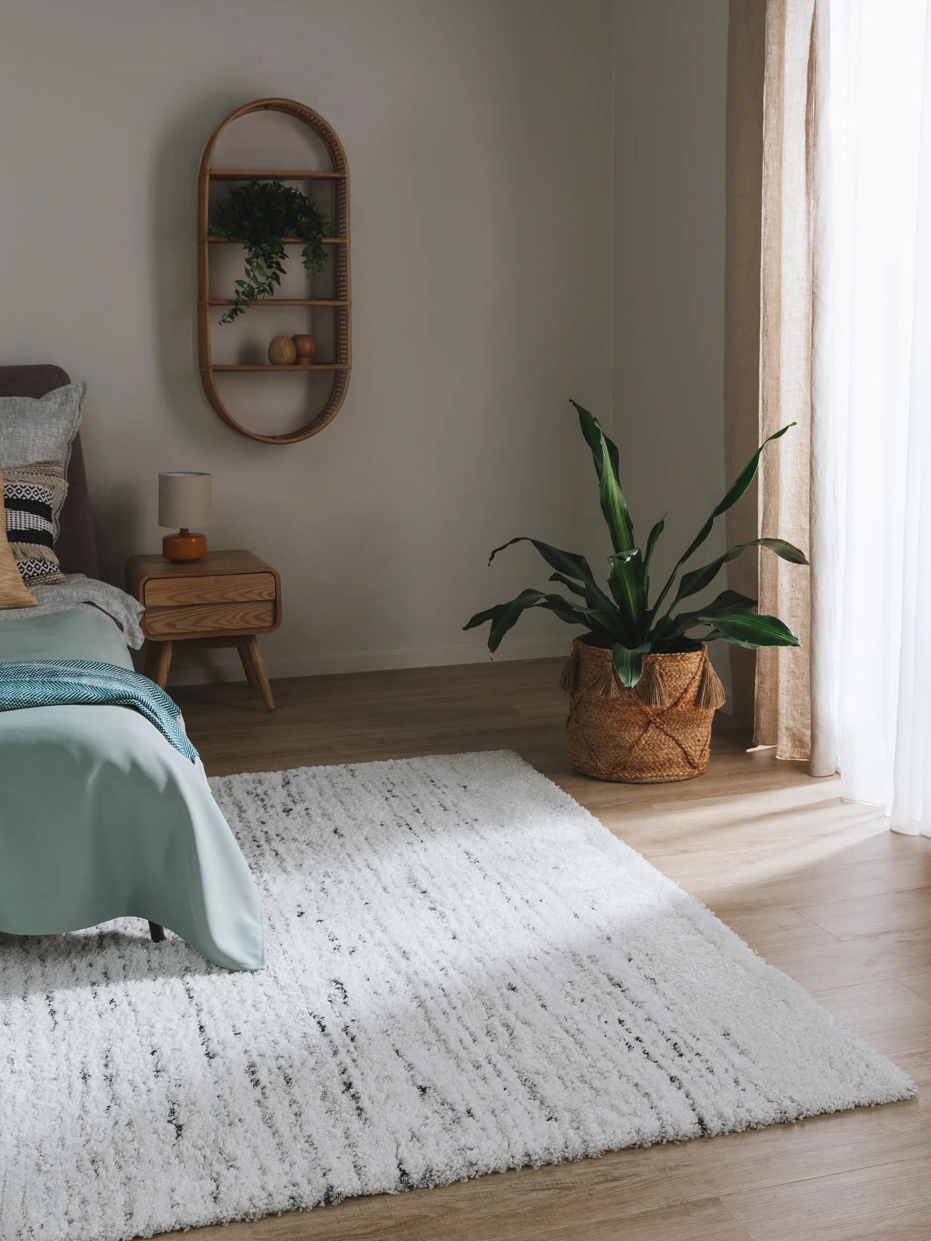 benuta Hochflor-Teppich Gobi, rechteckig, Höhe: 21 mm, Teppich Wohnzimmer, Schlafzimmer, Esszimmer, Flur, Kunstfaser, Cozy
