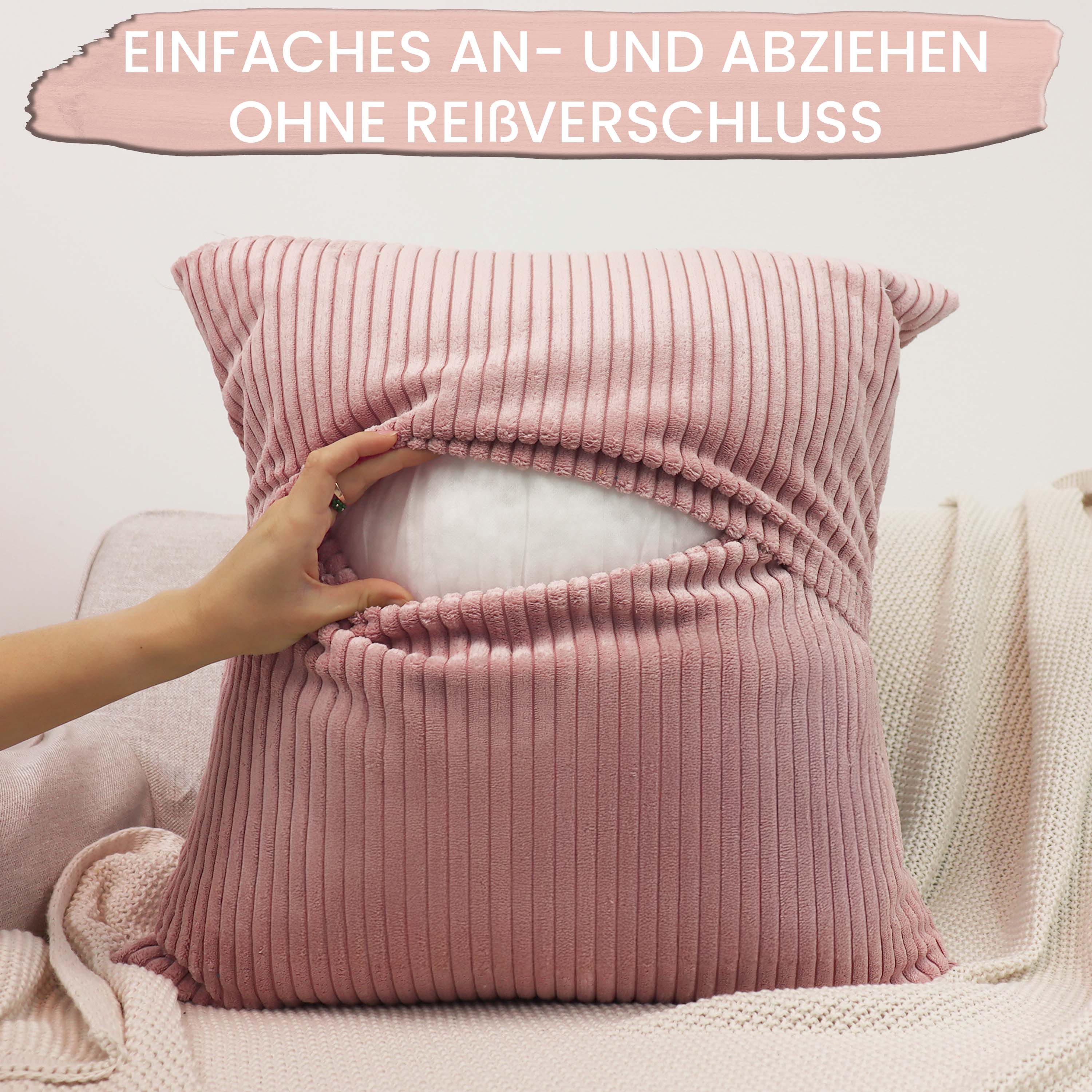 Amilian Dekokissen mit Füllung und Kissenbezug - 2er Set - Kissen, Zierkissen, Sofakissen, (2 Stück), Kopfkissen, Kuschelkissen, Couchkissen mit Kissenfüllung