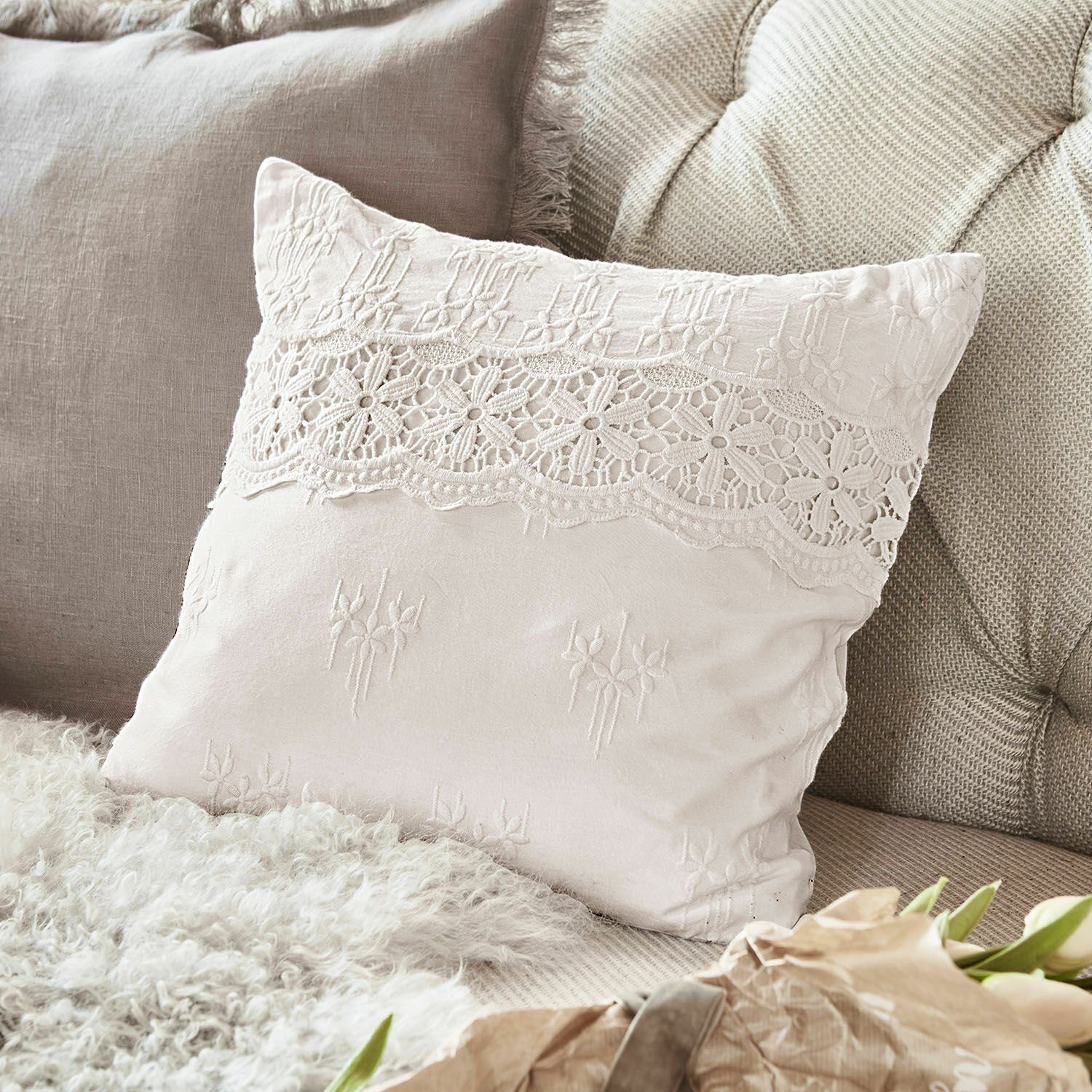 Mirabeau Kissenhülle Kissenhülle Fianna weiß günstig online kaufen