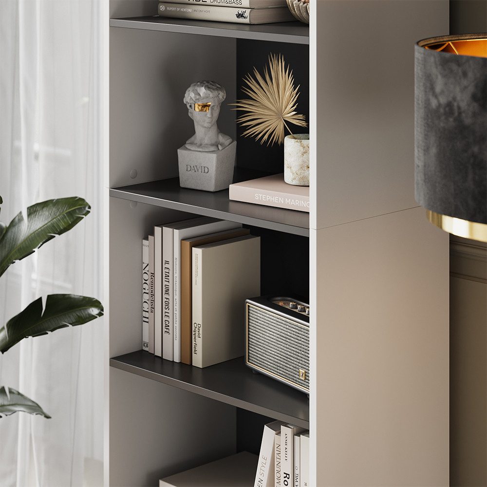 Vicco Bücherregal Eliza, Weiß, 60 x 180 cm mit 5 Fächern