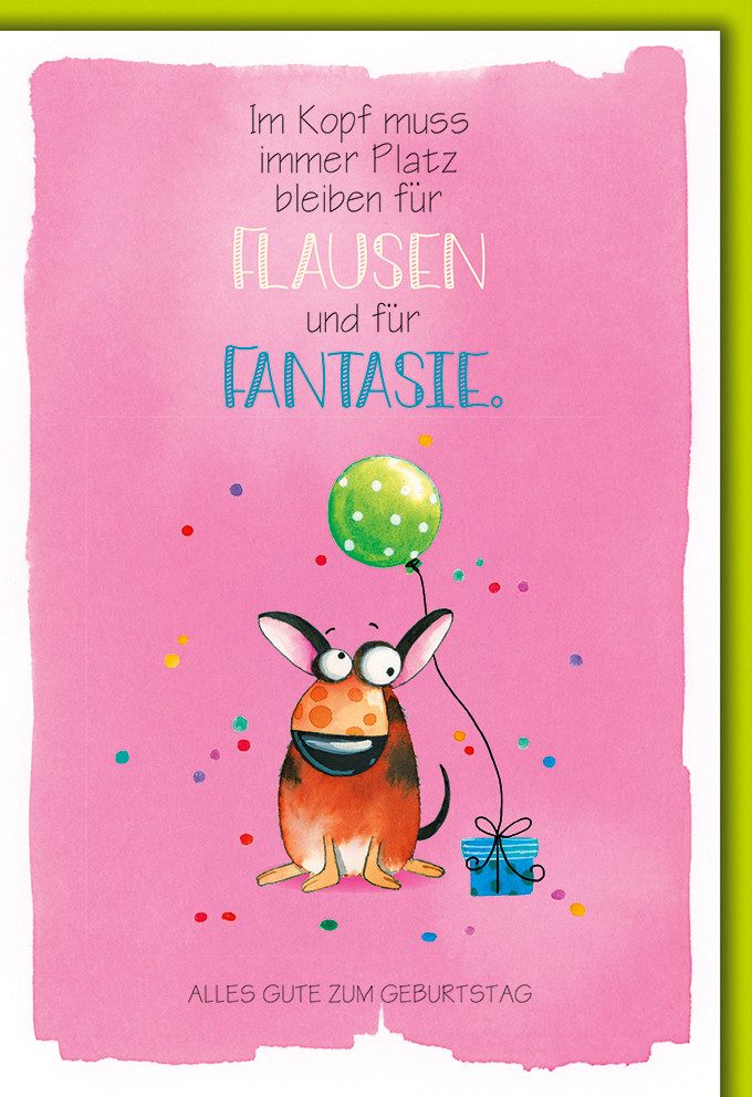 Verlag Dominique Grußkarten Geburtstag - Karte mit Umschlag - Verrücktes Tier, gezeichnet