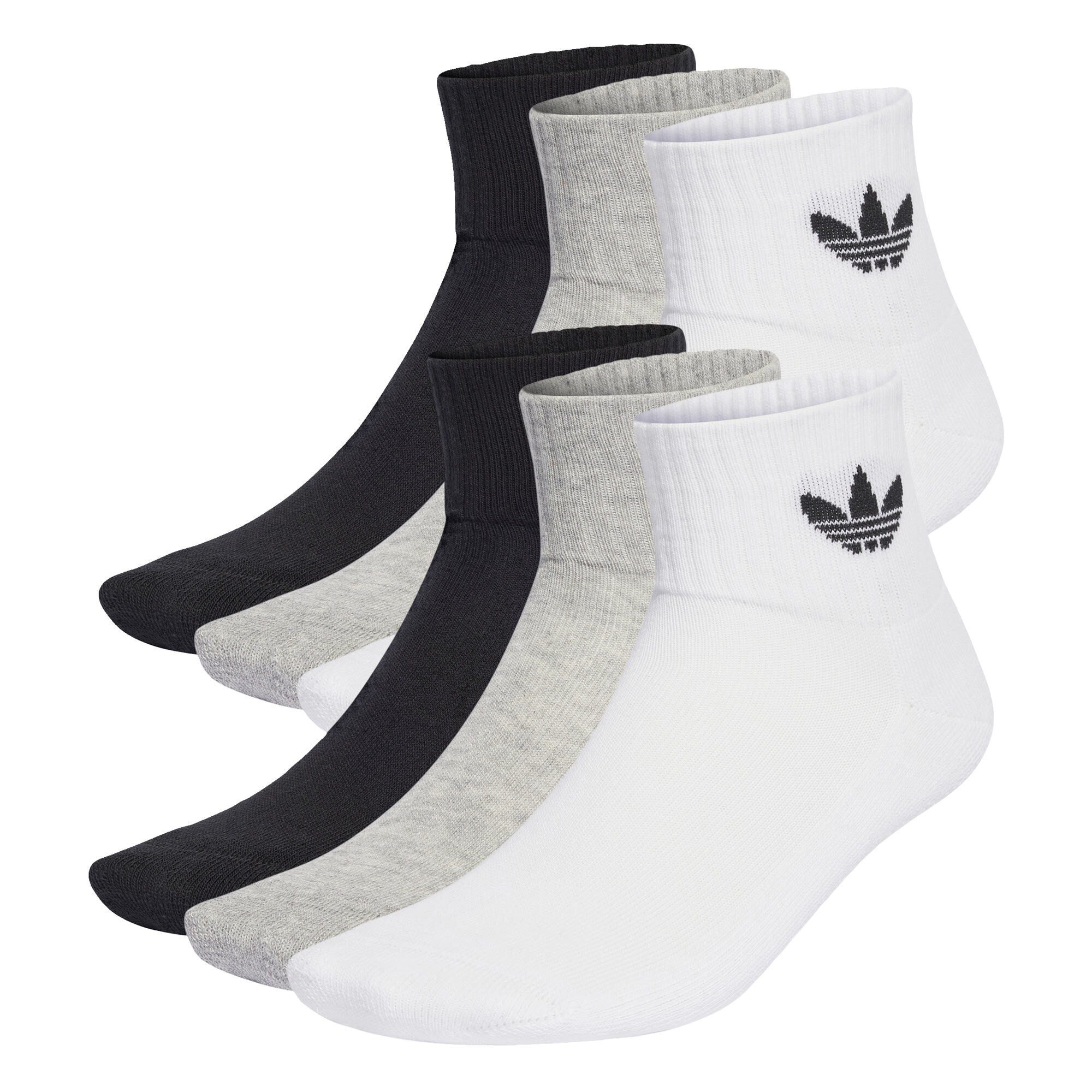 adidas Originals Sportsocken MID ANKLE SOCKEN, 6 PAAR White / Medium Grey Heather / Black