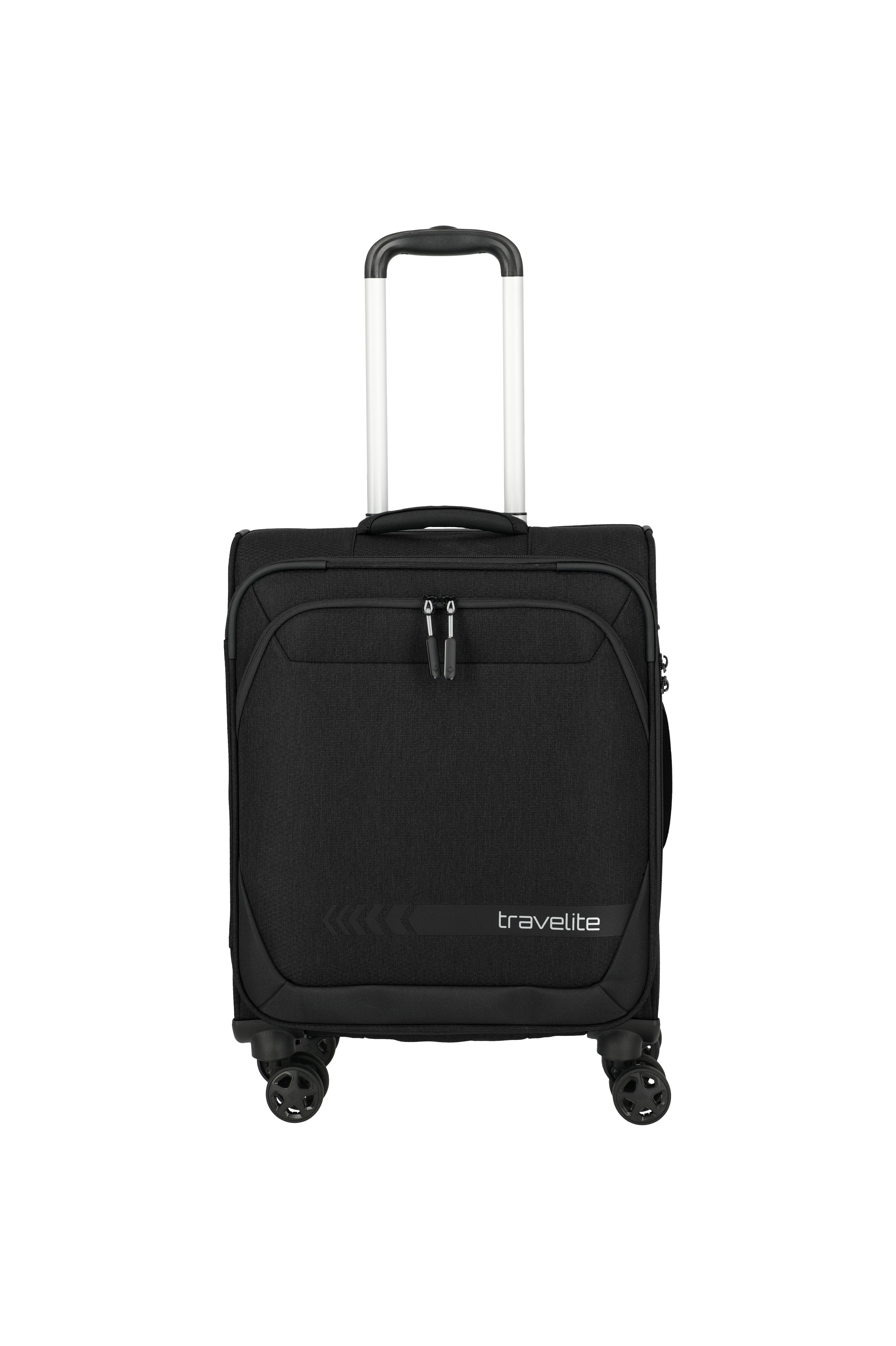 travelite Handgepäckkoffer KICK OFF Reisekoffer, 4 Rollen, 4 Doppelrollen, Außentaschen und Packgurte – leicht und robust