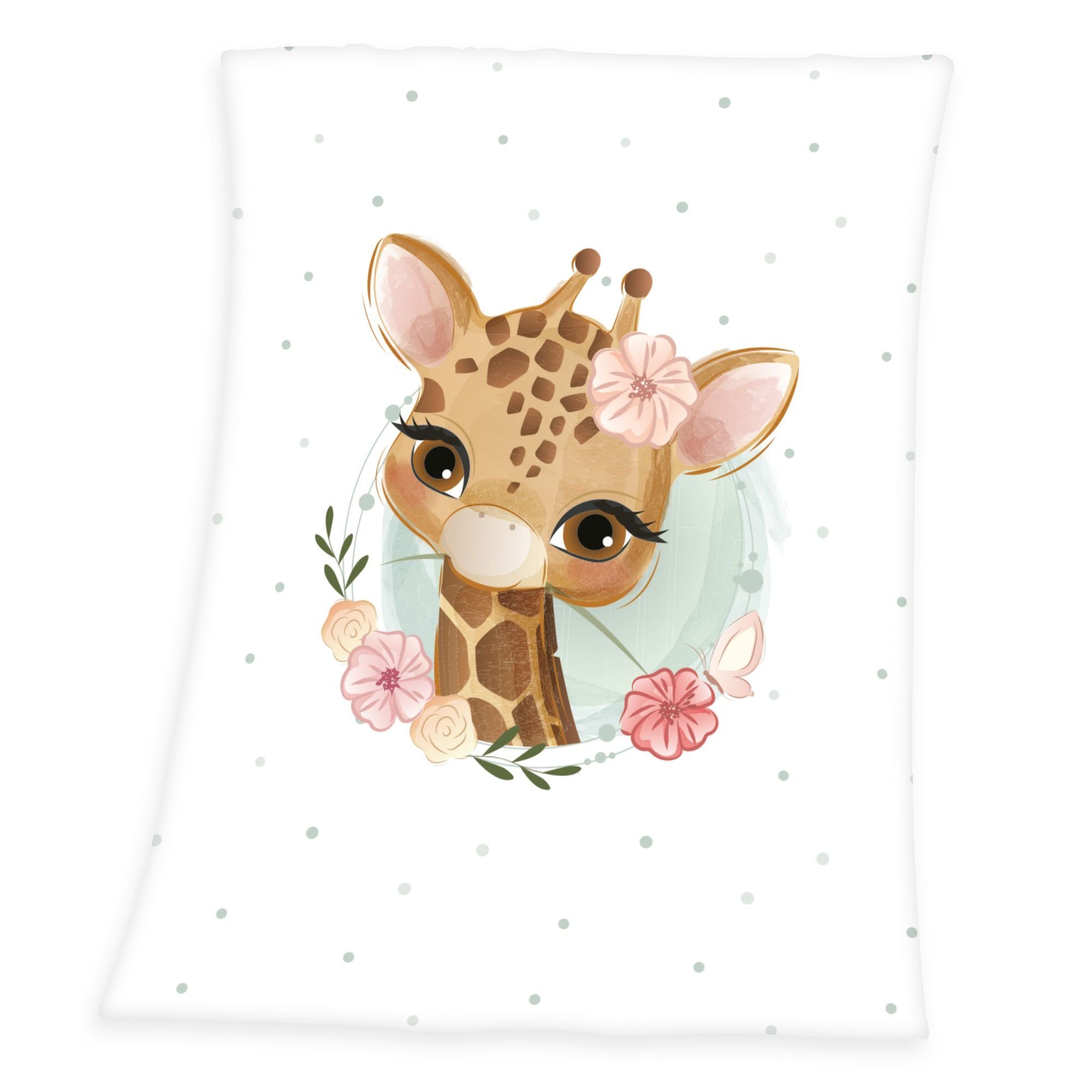 Baby Motiv, Giraffe, mit Kuscheldecke Best, Babydecke liebevollem