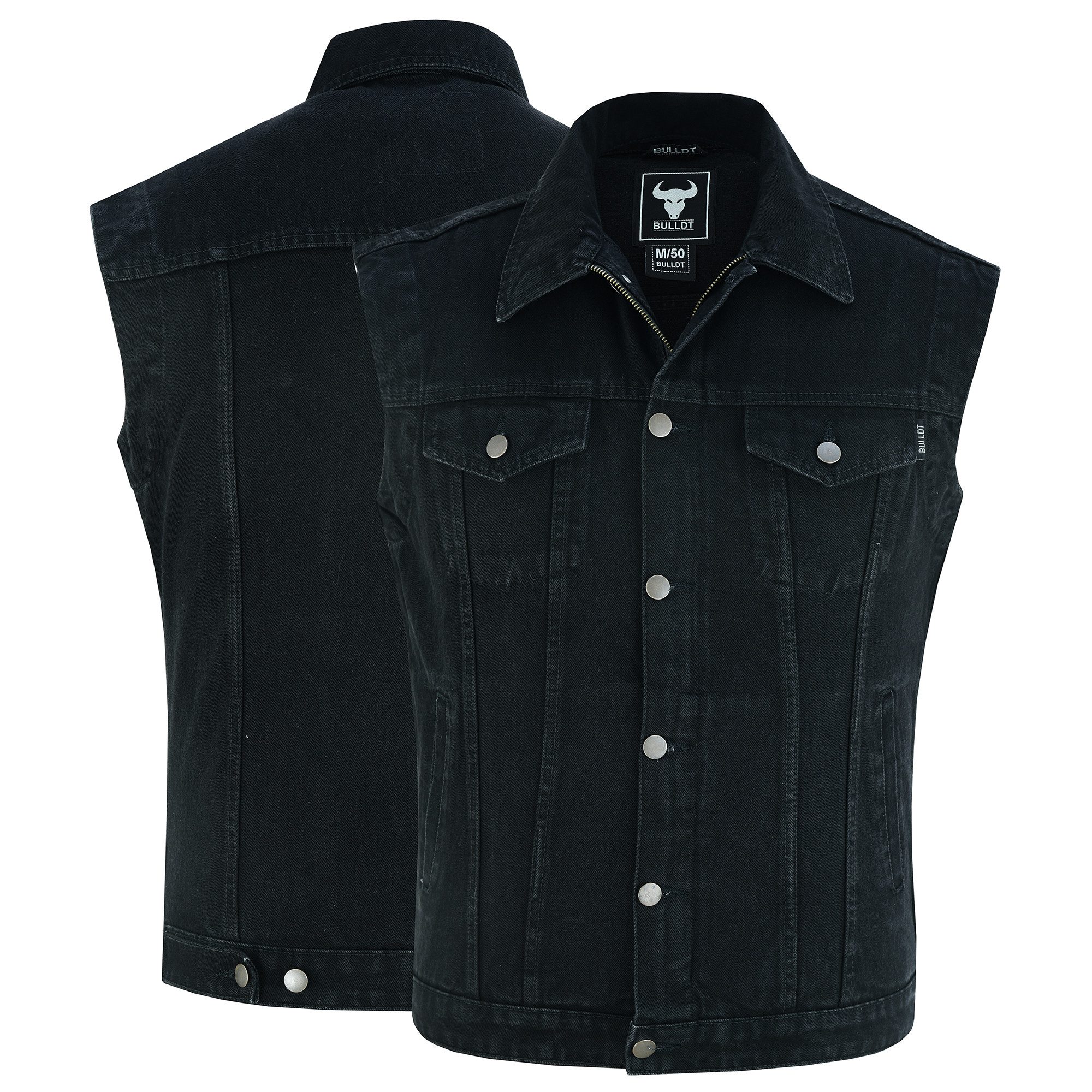 BULLDT Motorradweste BLD698 Jeansweste Biker Kutte Denimweste Bikerweste Motorradweste Weste
