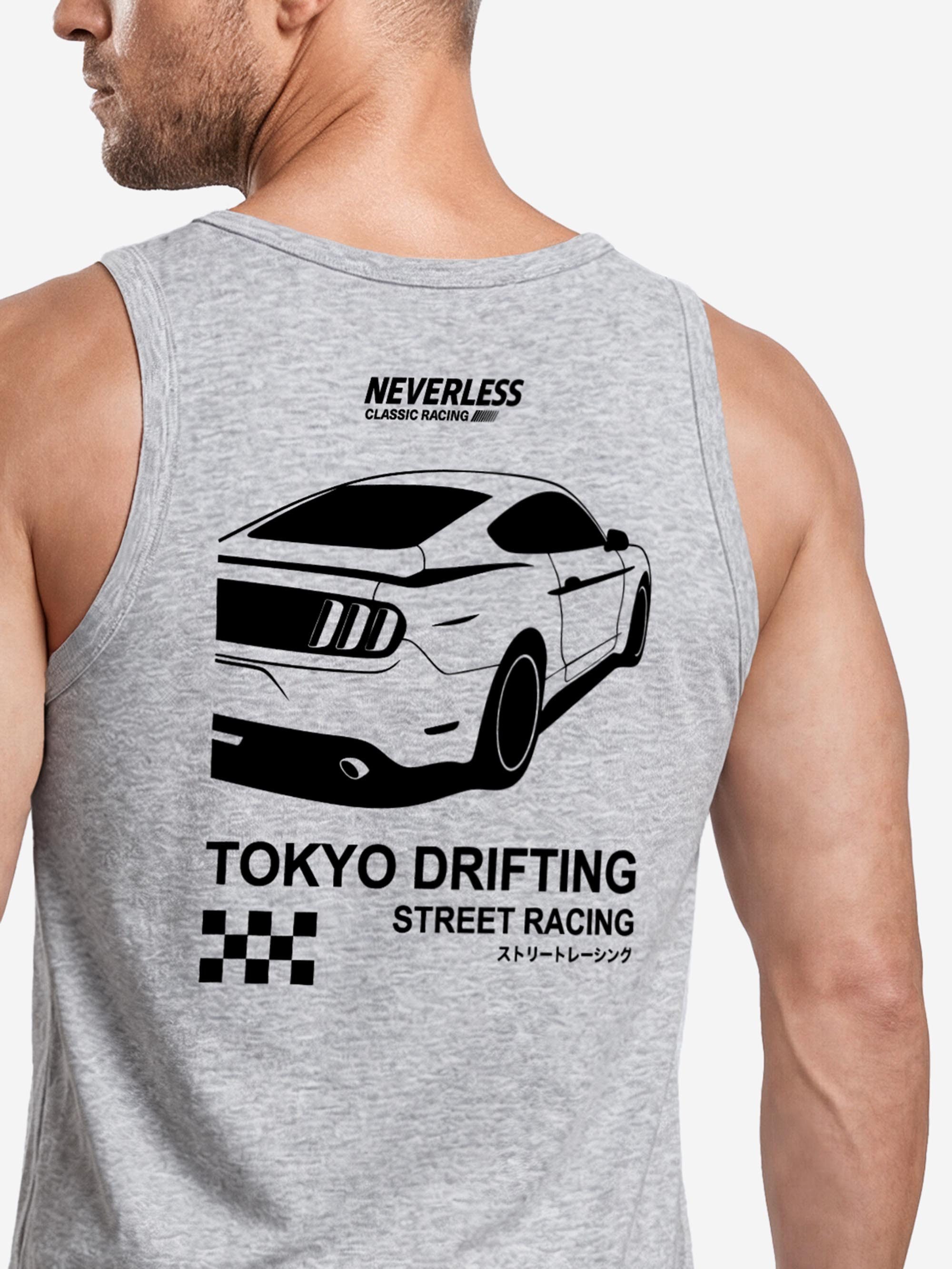 Neverless Tanktop Tanktop Herren mit Grafik-Print - Tokyo Drifting - Trägershirt mit Print