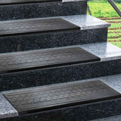 Stufenmatte »Circle, Treppenschutz, Stufenschutz,25x75 cm, Schwarz«, Karat, rechteckig, aus Gummi