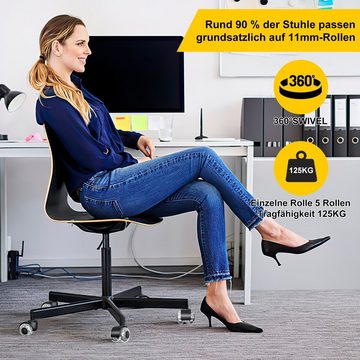 Randaco Stuhlrolle Bürostuhlrollen 10 Stuhlrolle Hartboden-Rollen für Bürostuhl leise, (10-St)