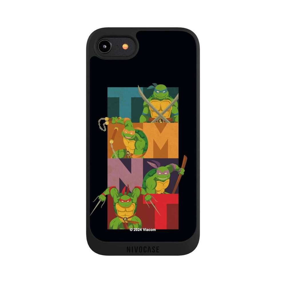 NIVOCASE Handyhülle Teenage Mutant Ninja Turtles Offizielles Lizenzprodukt Fanartikel, Apple iPhone 8 Handyhülle Hülle NIVOpure Case Schwarz