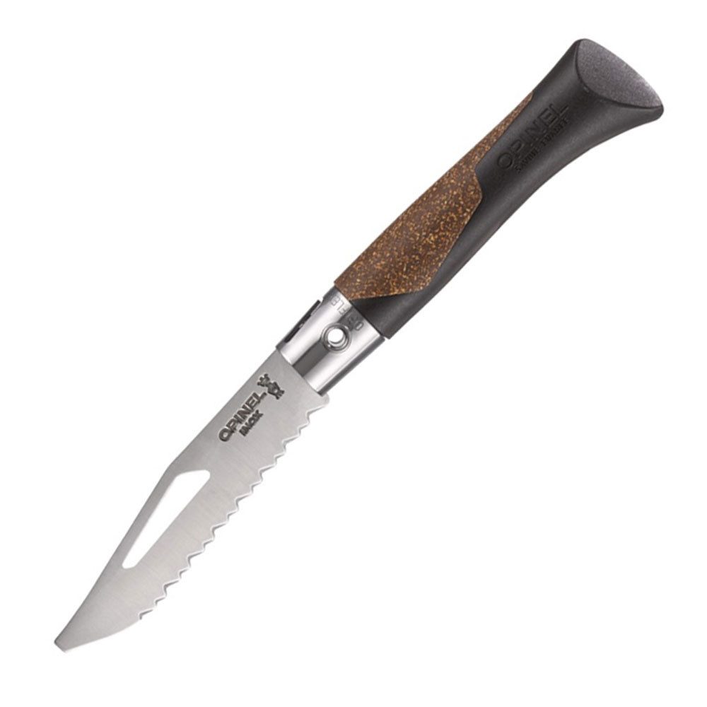 Opinel Taschenmesser Neo7 Alpine mit Notfallpfeife - Dunkelbraunes Taschenmesser, gezackte Klinge, Notfallpfeife