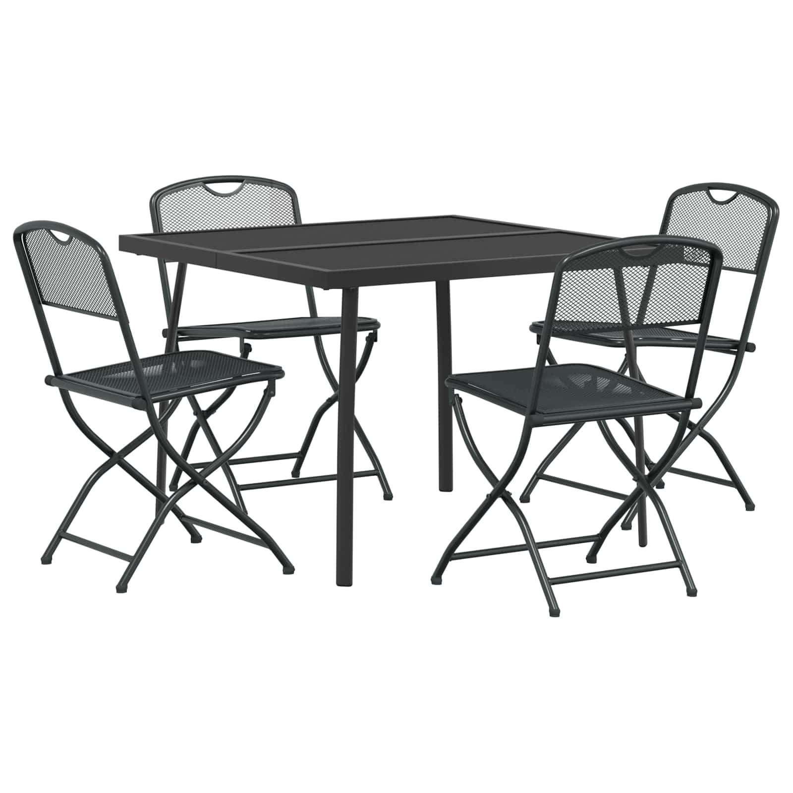 Gartenlounge-Set Gartenmöbel Set 5 pcs Anthrazit Eisen und Stahl