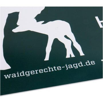 Waidgerechte Jagd Warnschild Hinweisschild Hunde bitte an die Leine – 4er-Pack