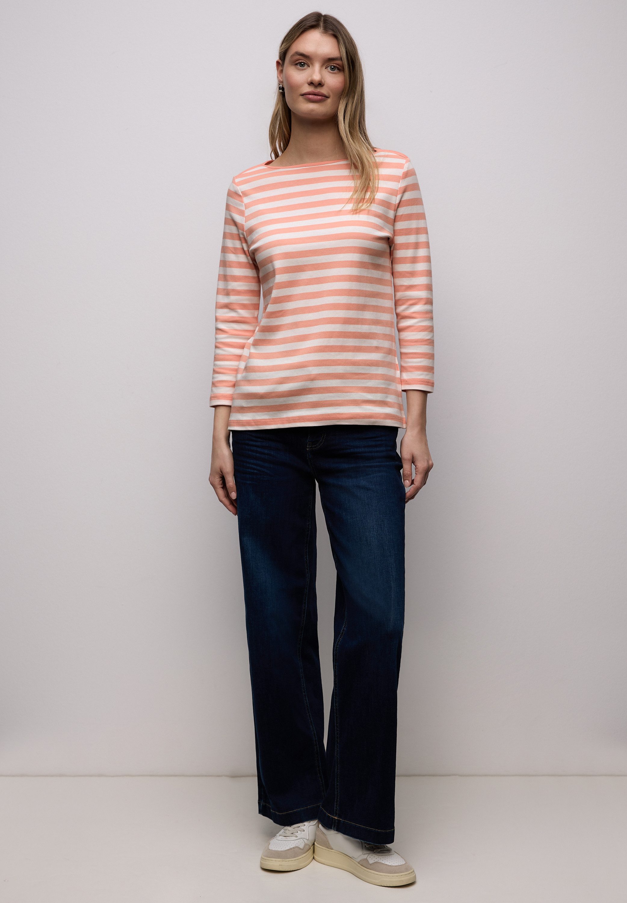 STREET ONE 3/4-Arm-Shirt aus reiner Baumwolle