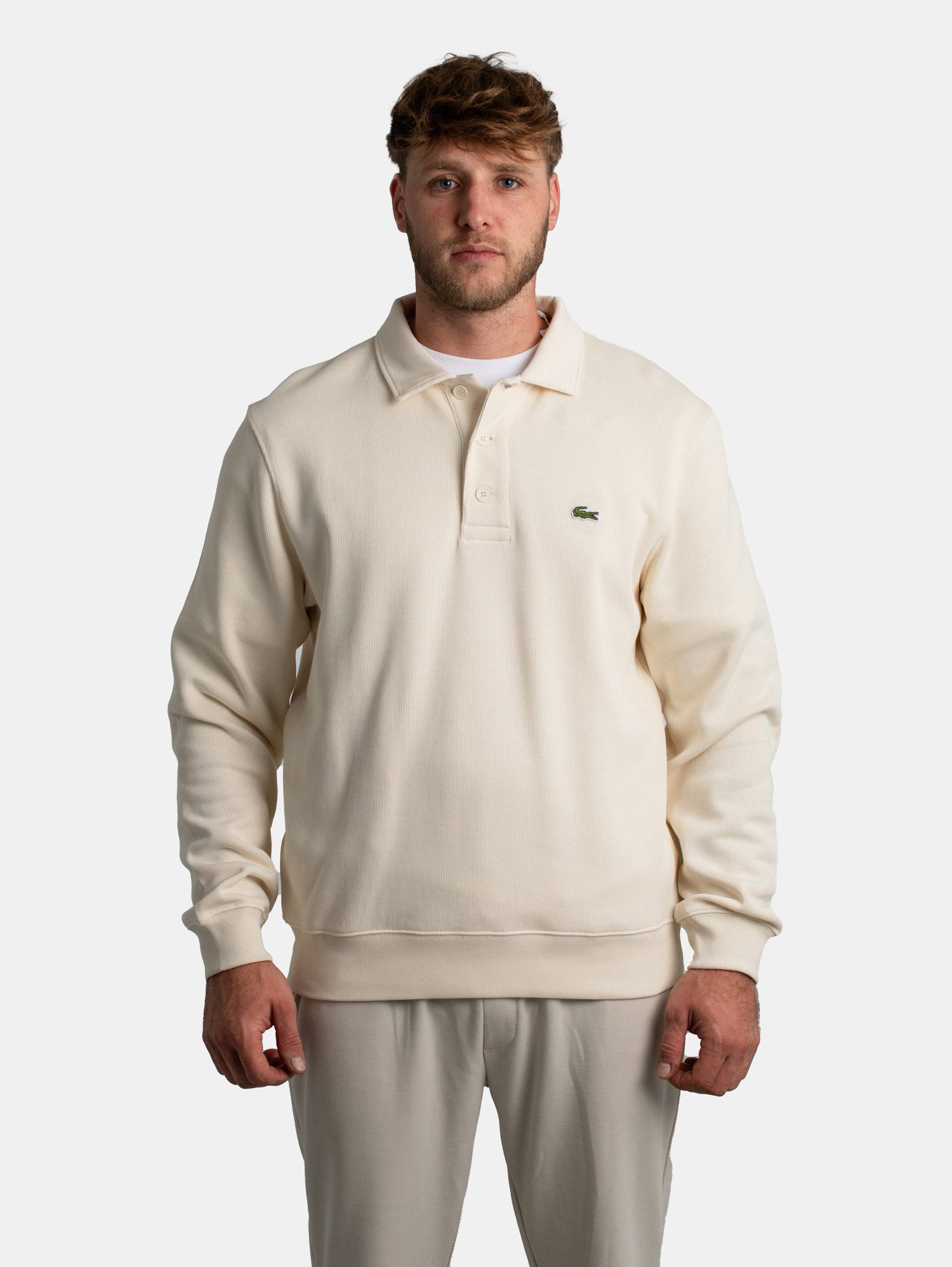 Lacoste Sweatshirt Lacoste Rippstrick Polo Sweatshirt günstig online kaufen