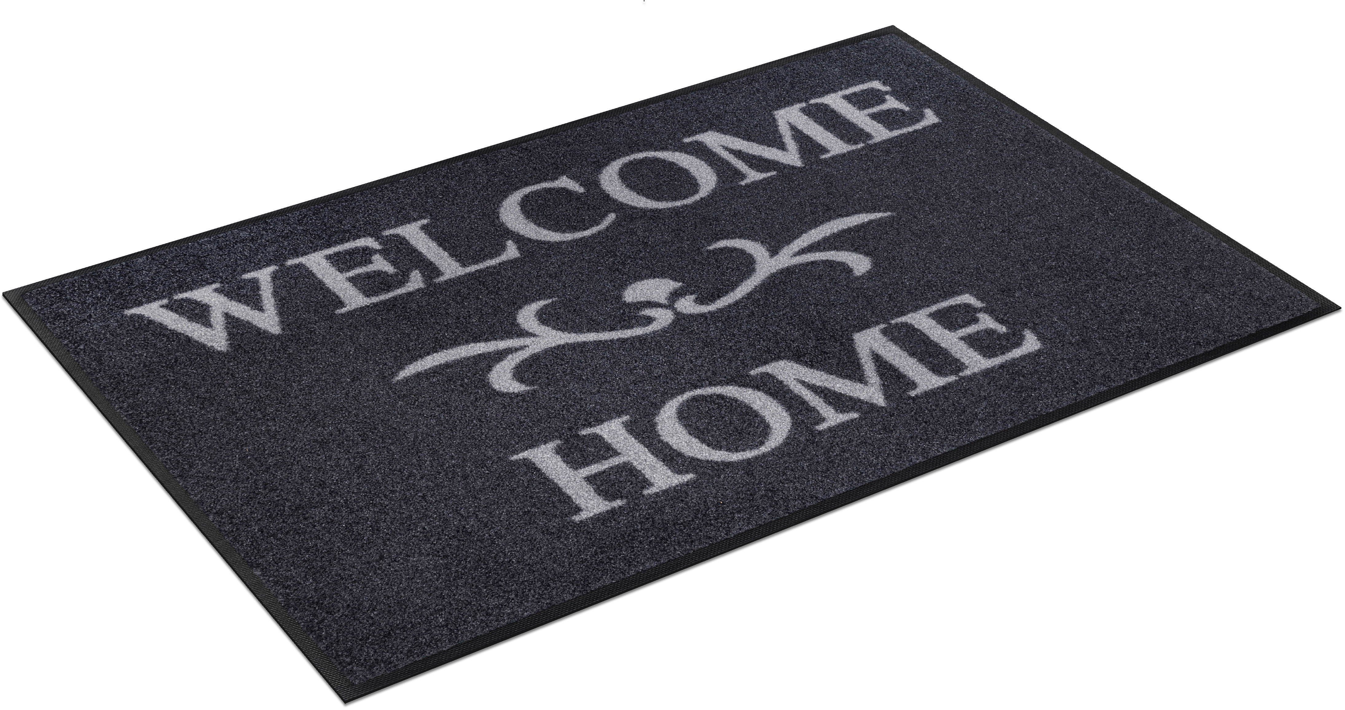 Fußmatte Welcome Home, wash+dry by Kleen-Tex, rechteckig, Höhe: 7 mm,  Schmutzfangmatte, mit Spruch, In- und Outdoor geeignet, waschbar | Fußmatten
