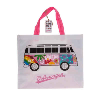 LK Trend & Style Einkaufsshopper Tasche mit VW T1 Bus Motiv, ca. 33 x 39 cm, aus recyceltem Kunststoff, schön, einfach nur schön