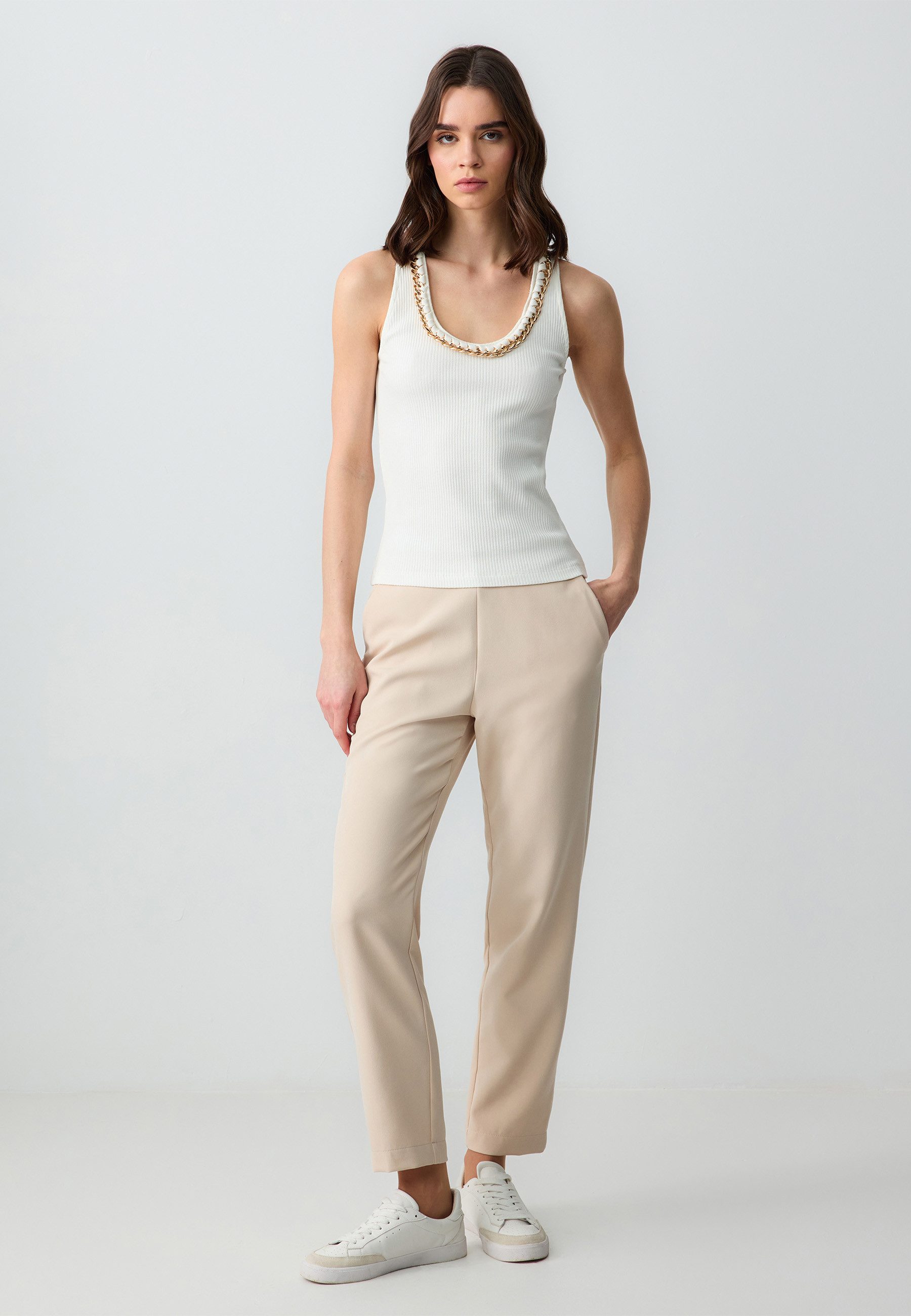 Jimmy Key Blusentop Schlank geschnittene Strickbluse günstig online kaufen