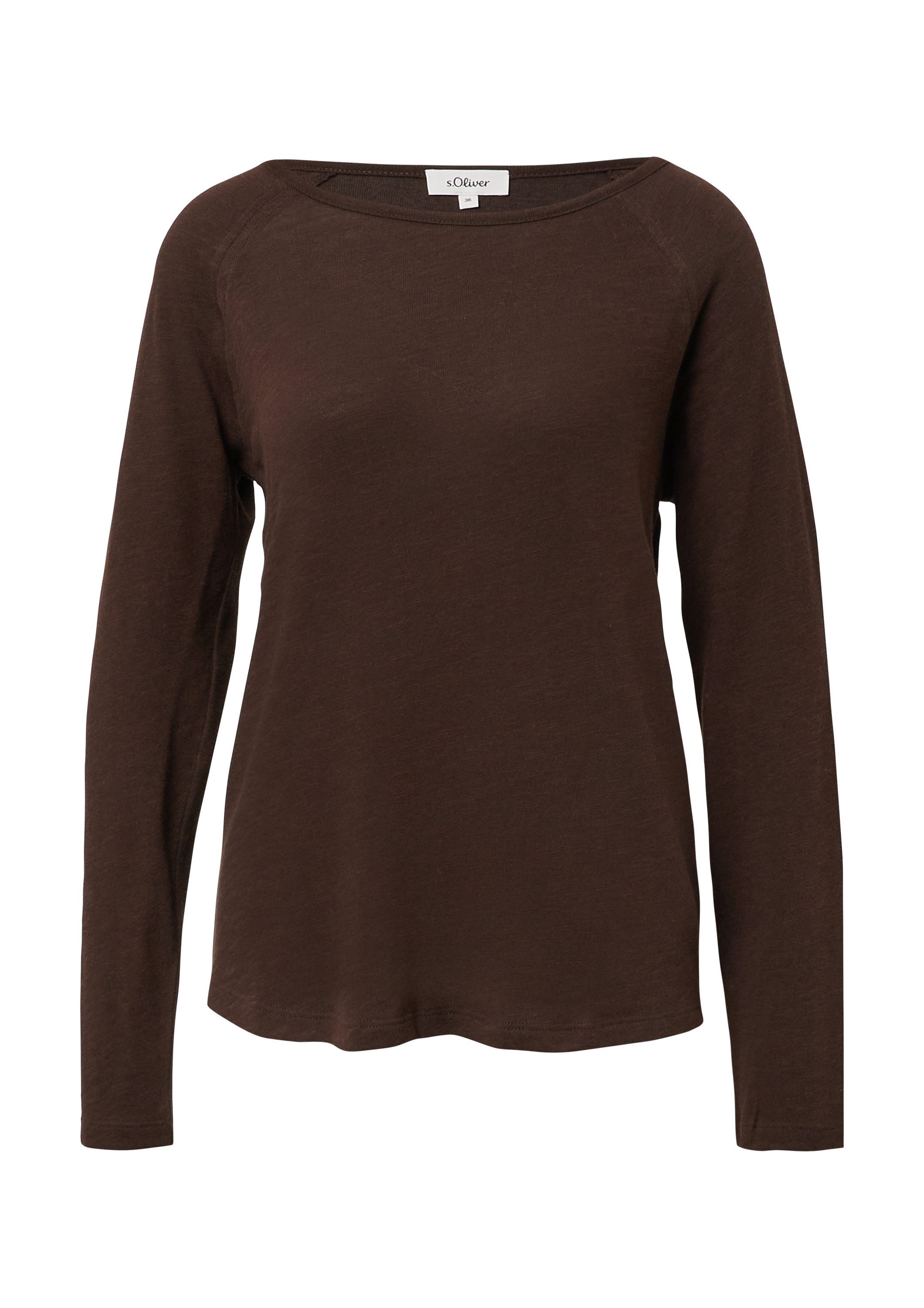 s.Oliver Langarmshirt T-Shirt Langarmshirt mit Flammgarnstruktur günstig online kaufen