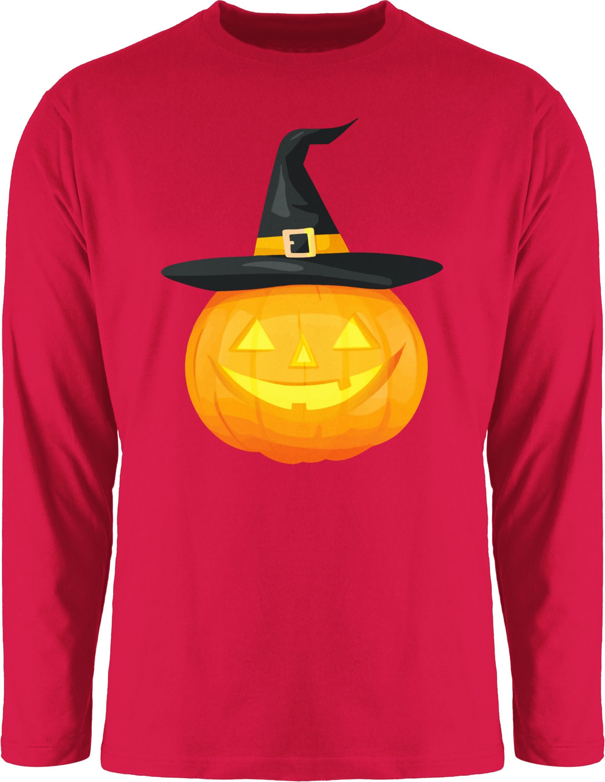 Rundhalsshirt Halloween Kürbis, Grinsender Kürbis, Jack o Lantern, Hexenkürbis