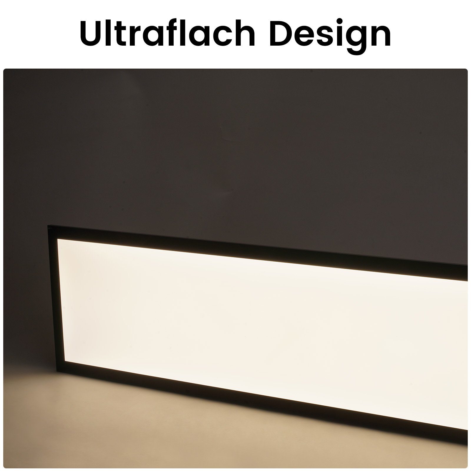 ZMH LED Deckenleuchte 32W Design, 4000K, schwarz schwarz Modern Schlafzimmer, Ultraflach LED fest integriert, Technische Details, Multi-Anwendungsbereiche, Dimmbar/4000k