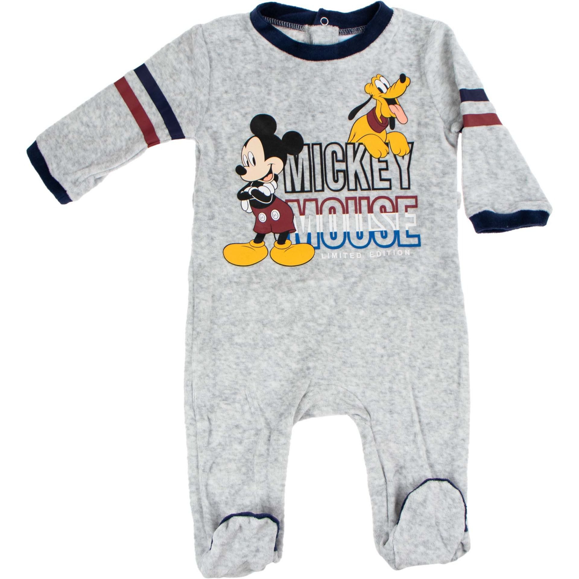 Disney Mickey Mouse Strampler Baby-Overall – Kuscheliger Schlafanzug Weicher Einteiler
