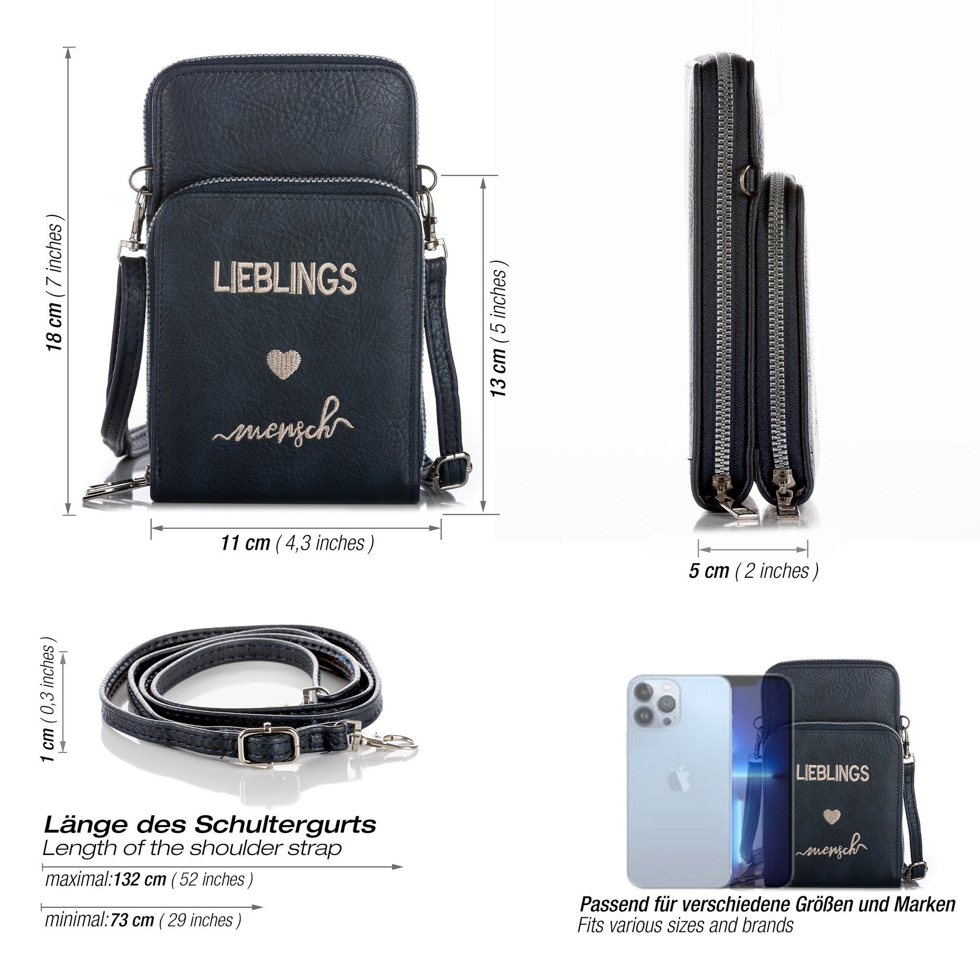 LOREZA Umhängetasche Damen Umhängetasche Handytasche Geldbörse Portemonnaie günstig online kaufen