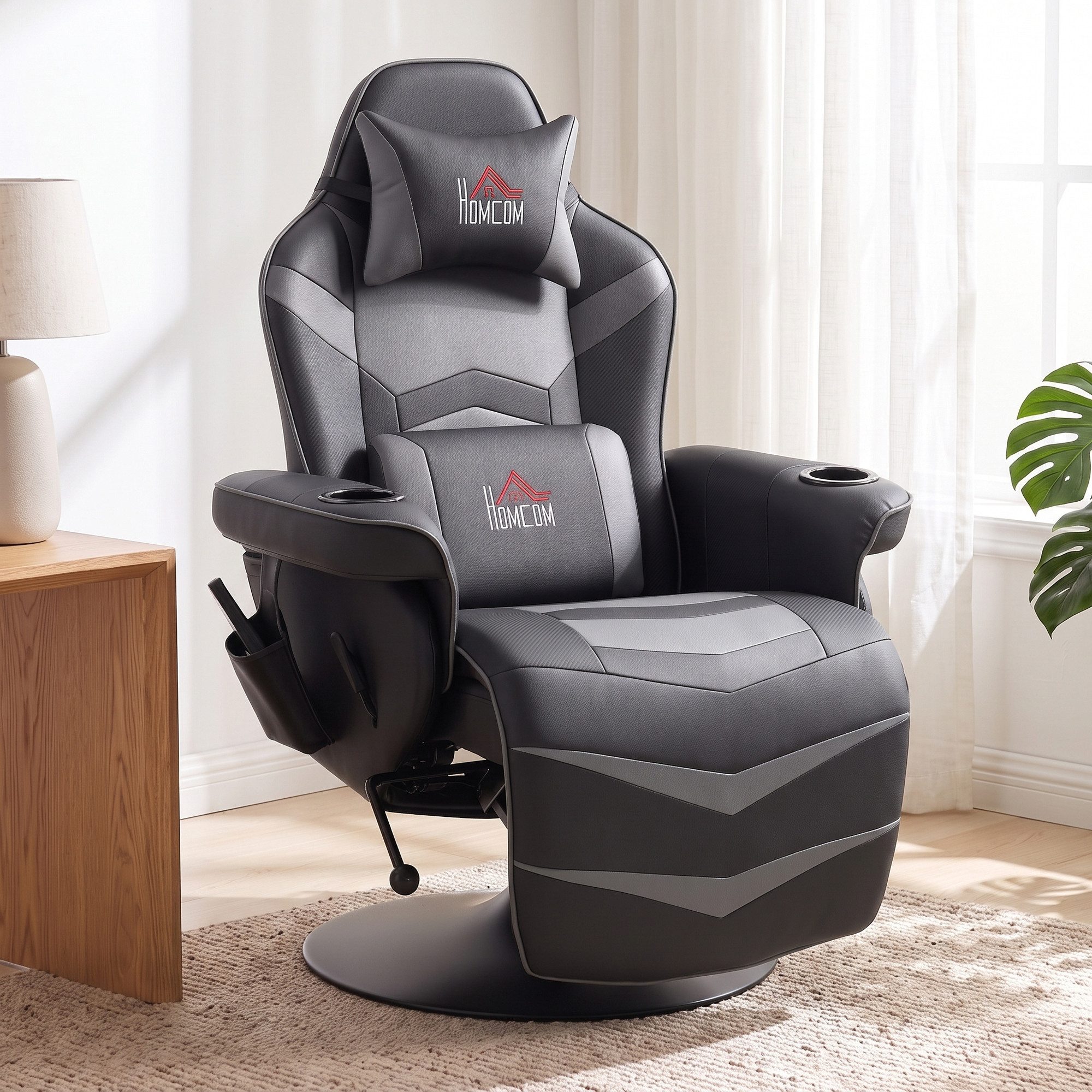 HOMCOM Massagesessel Elektrisch Sessel Kunstleder mit Liegefunktion Massage drehbar (Fernsehsessel, 1-St., Relaxsessel), für Wohnzimmer, …