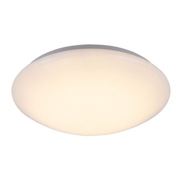 Globo LED Deckenleuchte, Leuchtmittel inklusive, Warmweiß, LED Decken Leuchte rund Beleuchtung Metall weiß opal Lampe Globo