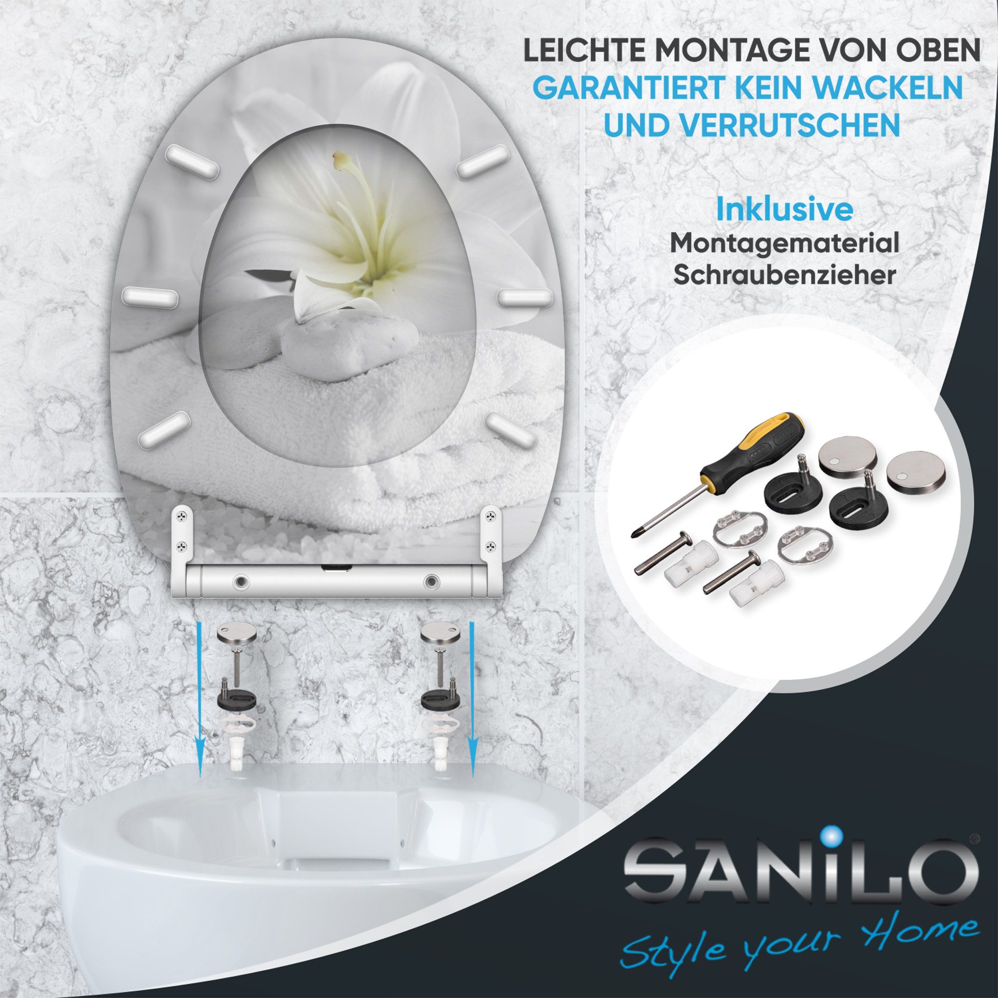 Sanilo WC-Sitz Good Feeling mit Absenkautomatik & Quick Release, Premium Toilettendeckel, abnehmbar, leichte Montage von oben – Bild 5 von 5
