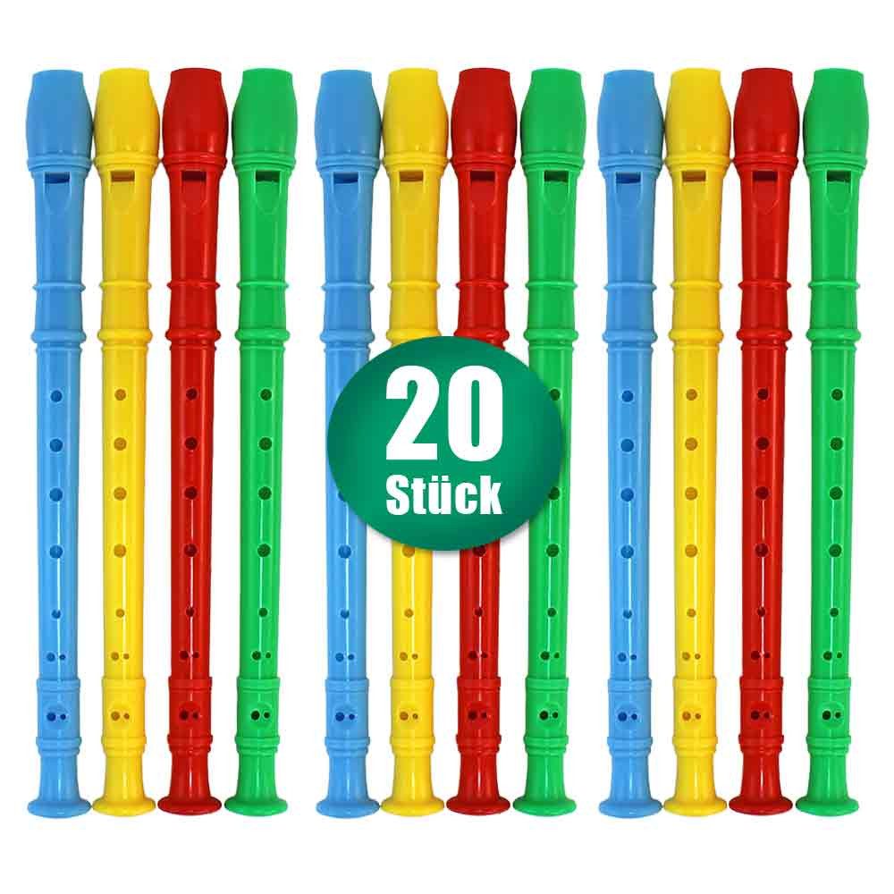 BEMIRO Spielzeug-Musikinstrument 20 Stück Kinder Flöte Spielzeug - ca. 30 cm, (20 tlg)