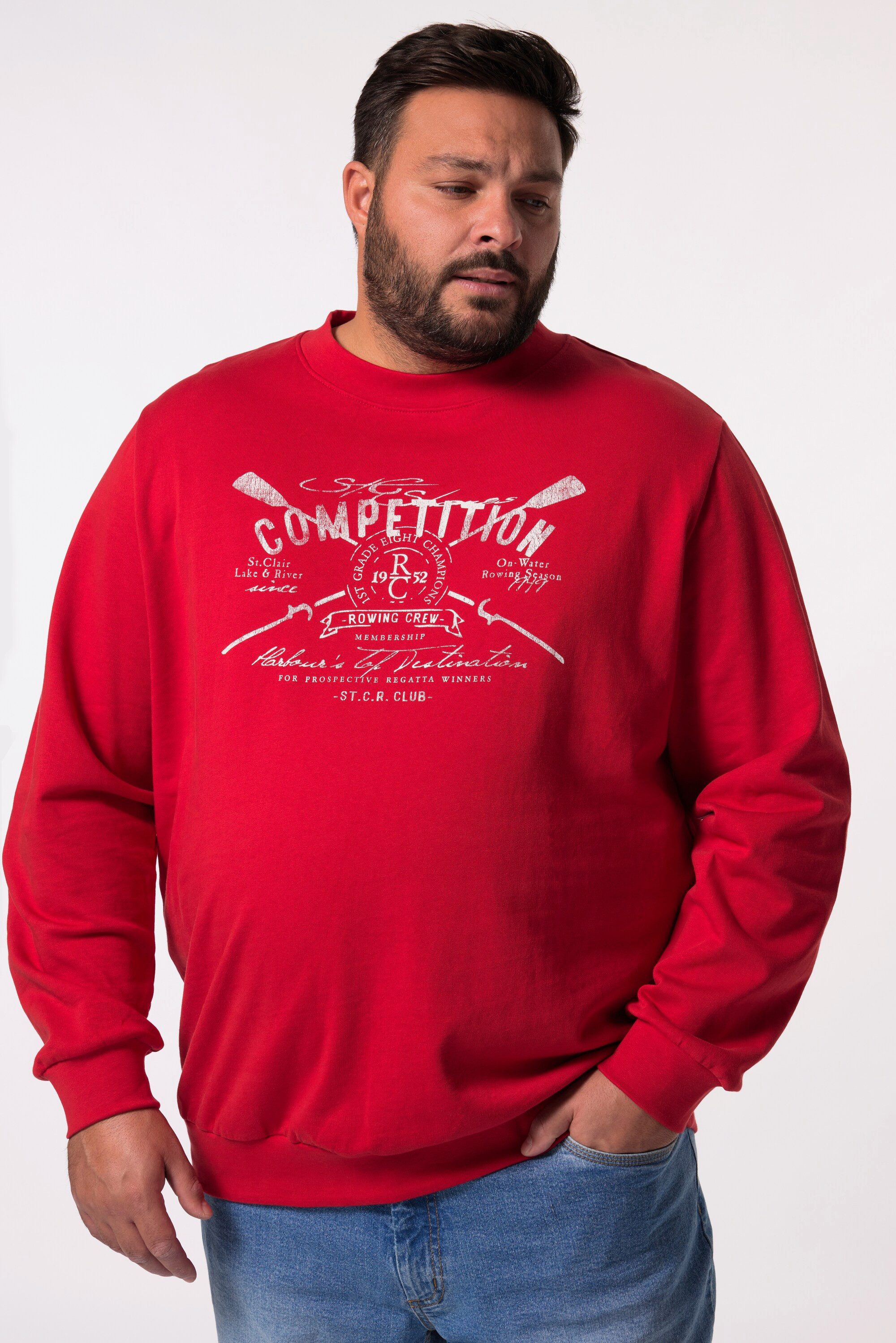 Men Plus Sweatshirt Men+ Sweatshirt Rundhals großer Druck bis 8 XL günstig online kaufen