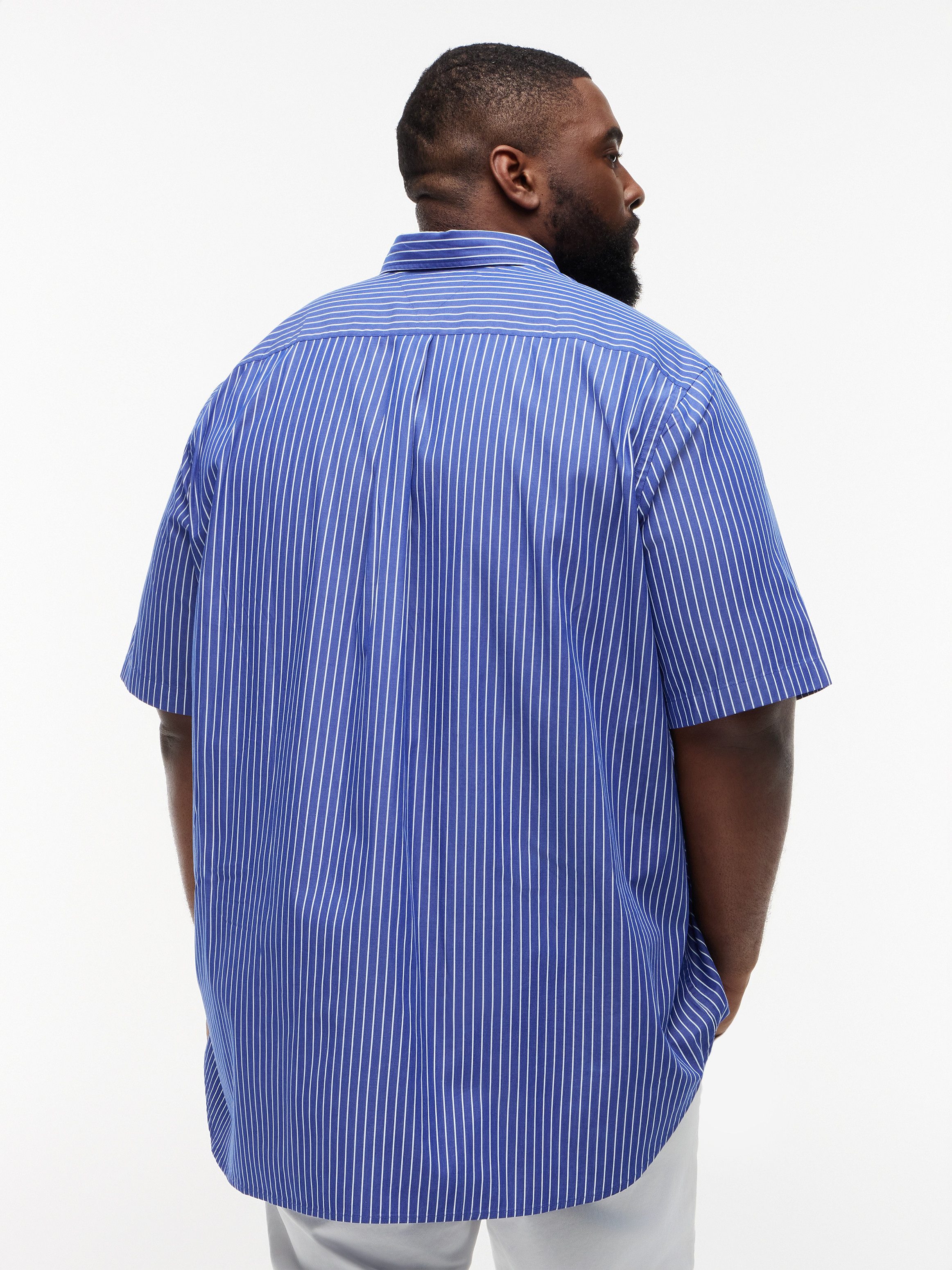 Tommy Hilfiger Big & Tall Kurzarmhemd FLEX POPLIN Große Größen, regular fit, fein gestreift