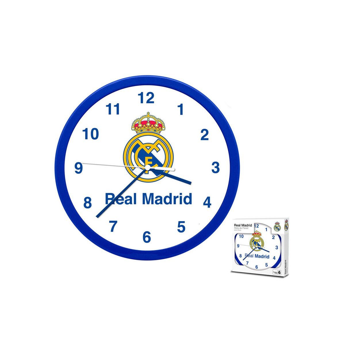Real Madrid Wanduhr Real Madrid Wanduhr 25cm Fan-Uhr Weiß Emblem Design