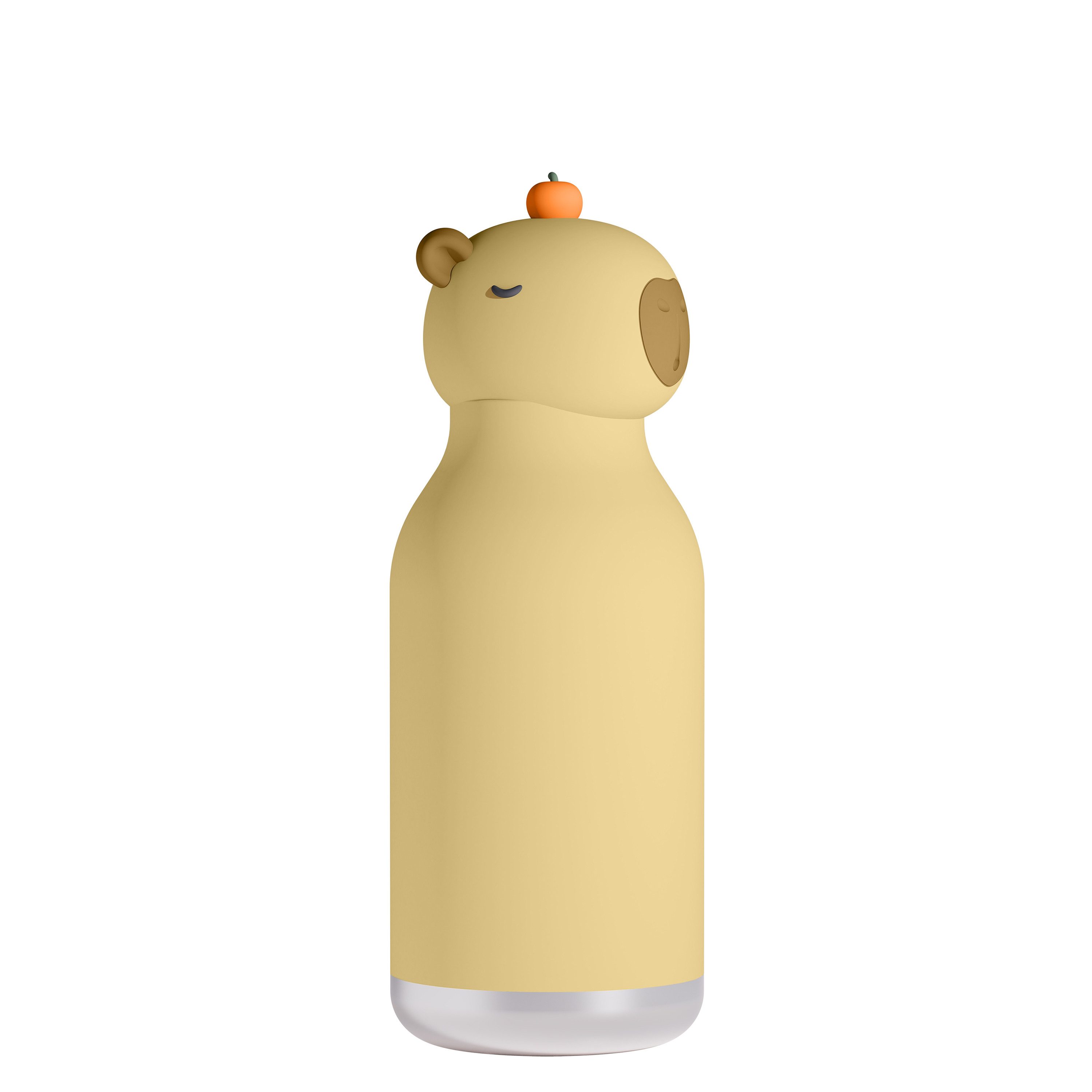 ASOBU Trinkflasche Kindertrinkflasche BESTIE mit Strohhalm 460ml - CAPYBARA